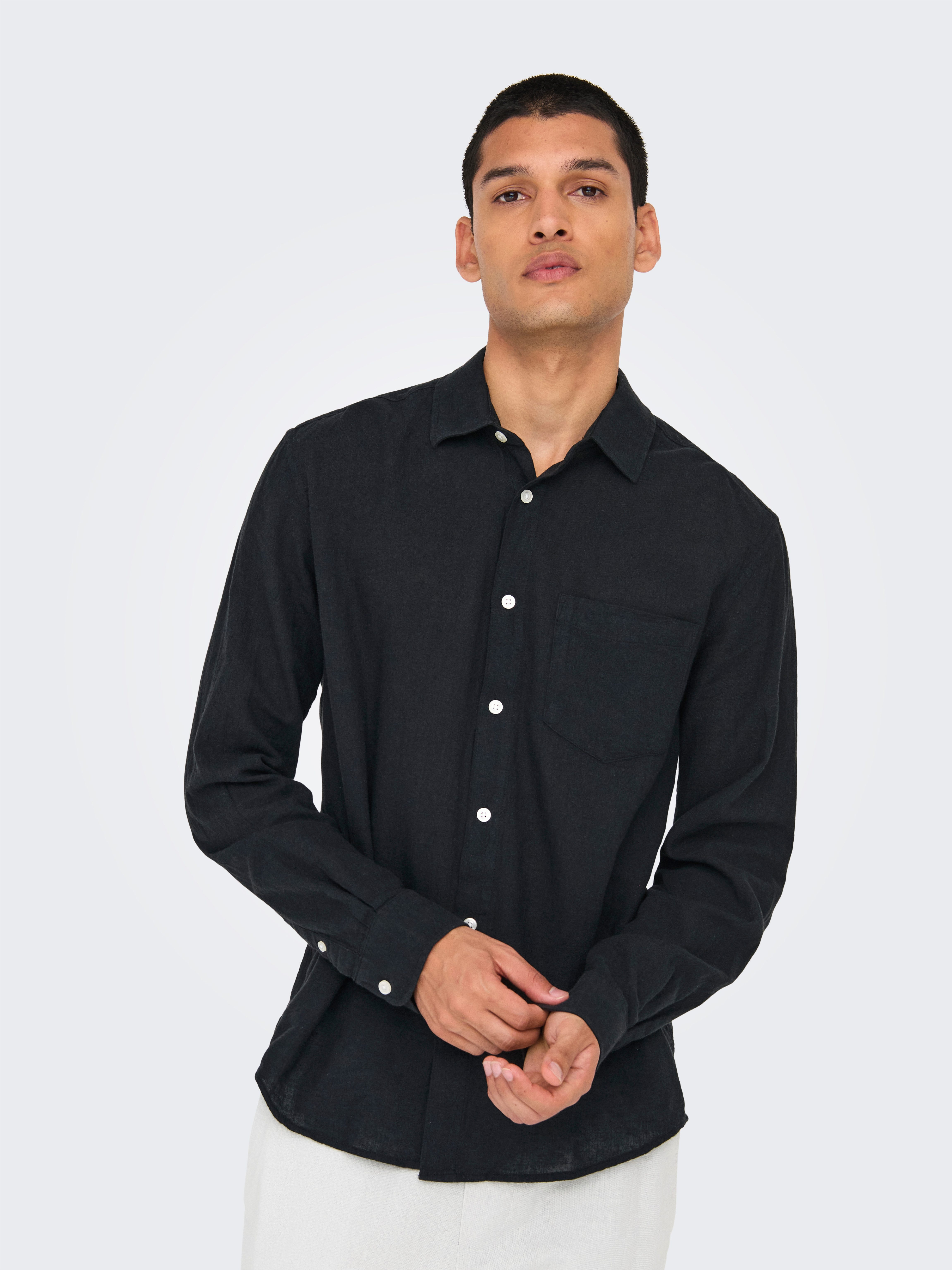 ONLY & SONS Overhemd met lange mouwen ONSCAIDEN LIFE REG LS 1 PKT SHIRT NOOS