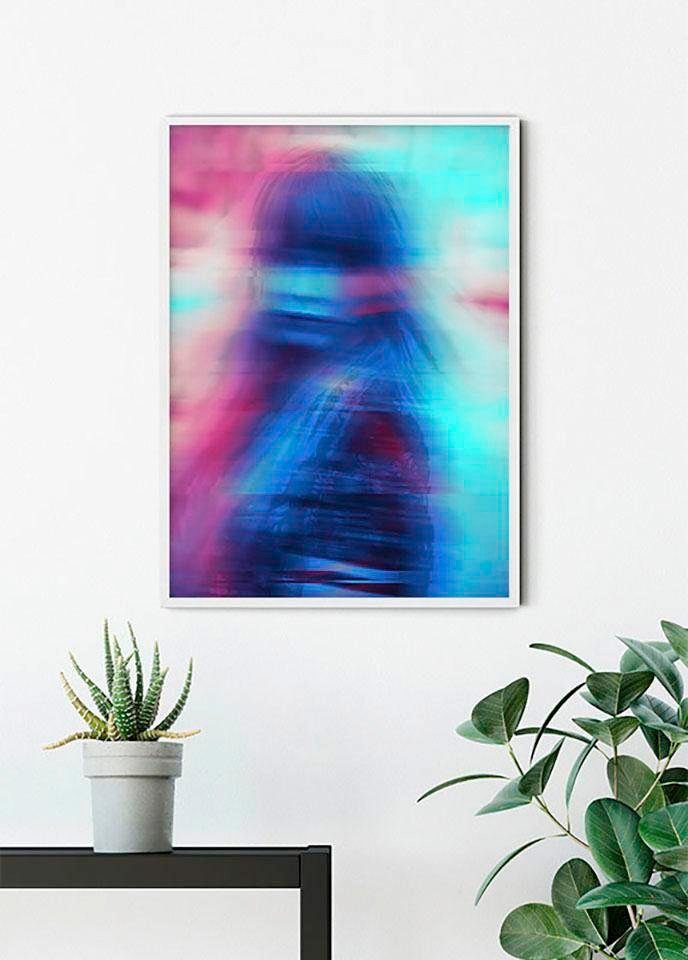 Komar Wanddecoratie Neon Girl Wanddecoratie - zonder lijst (1 stuk)