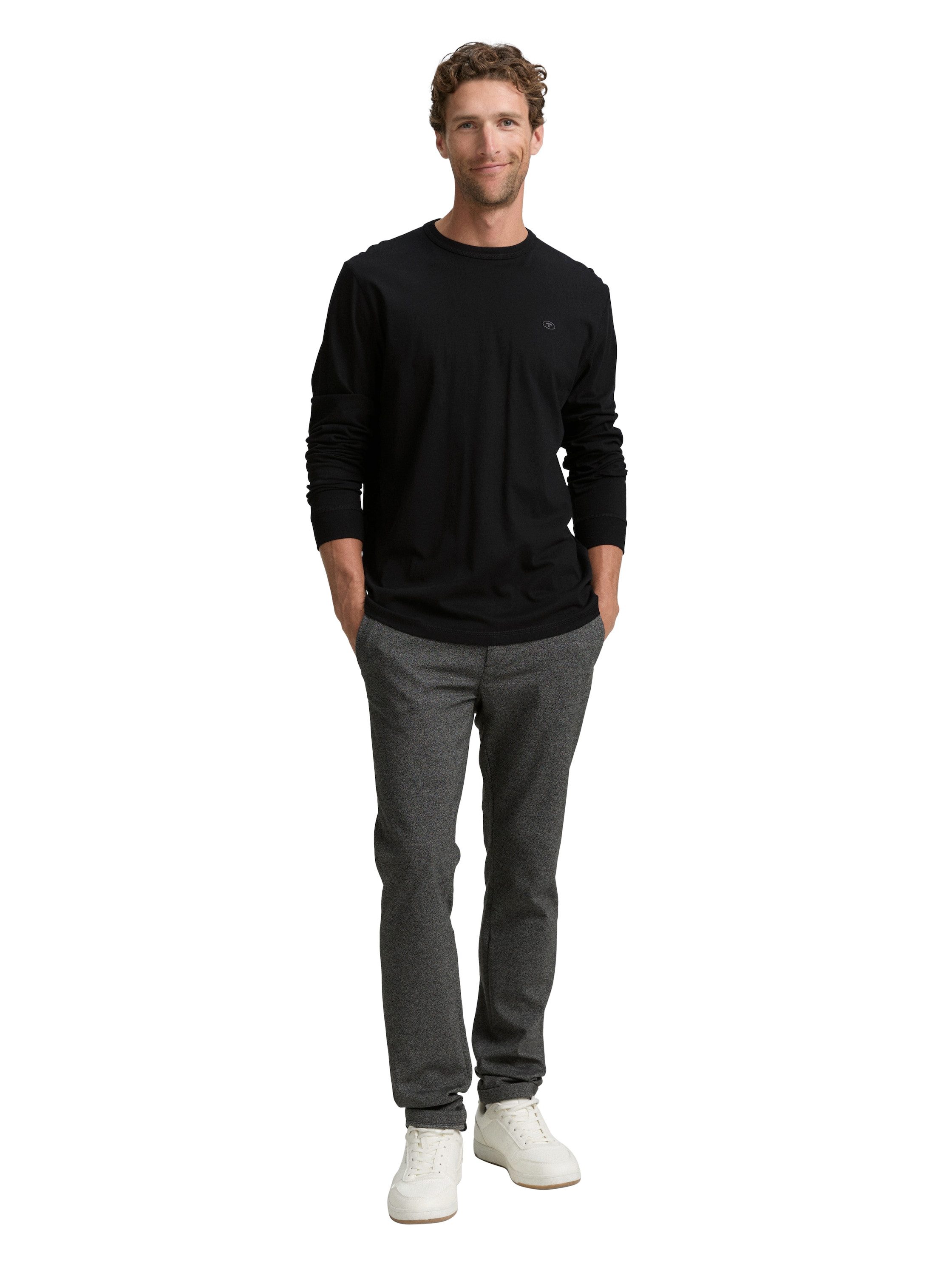 Tom Tailor Shirt met lange mouwen met geborduurd logo