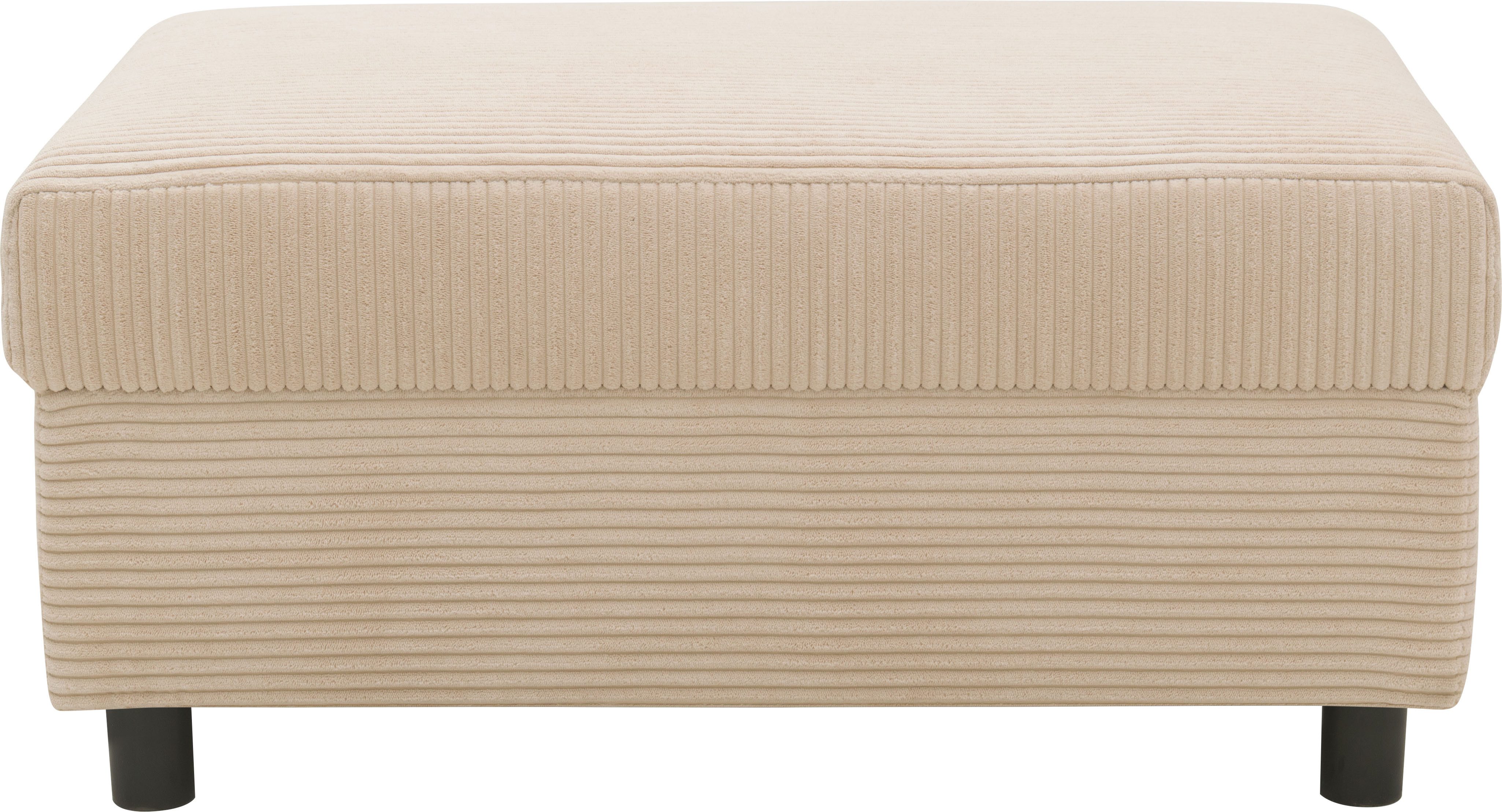 INOSIGN Hocker Turah 2 in Cord of waterafstotende microvezel, moderne poef, passend bij de hoekbank, b/d/h: 83/60/44 cm