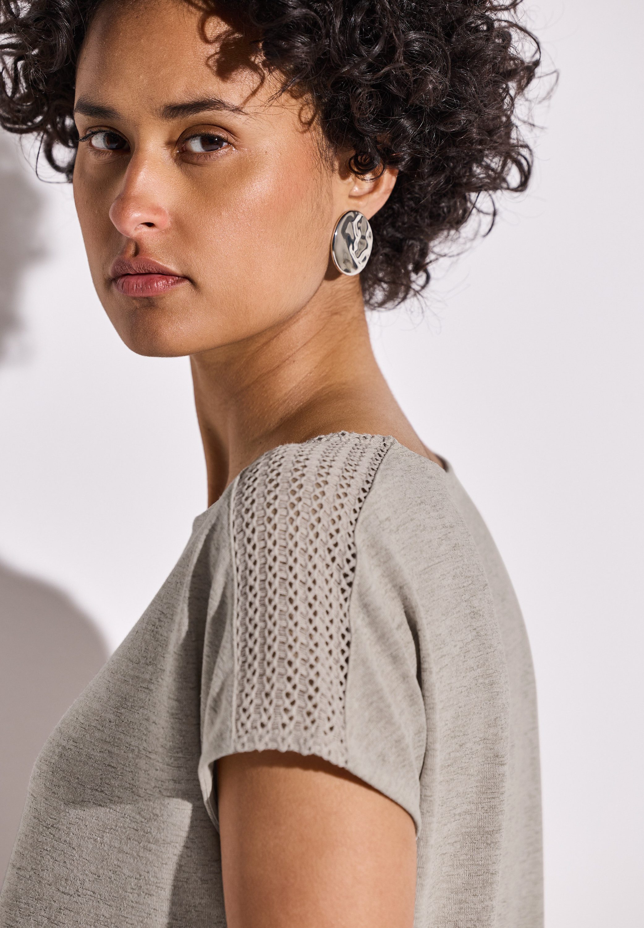 STREET ONE T-shirt met kanten detail