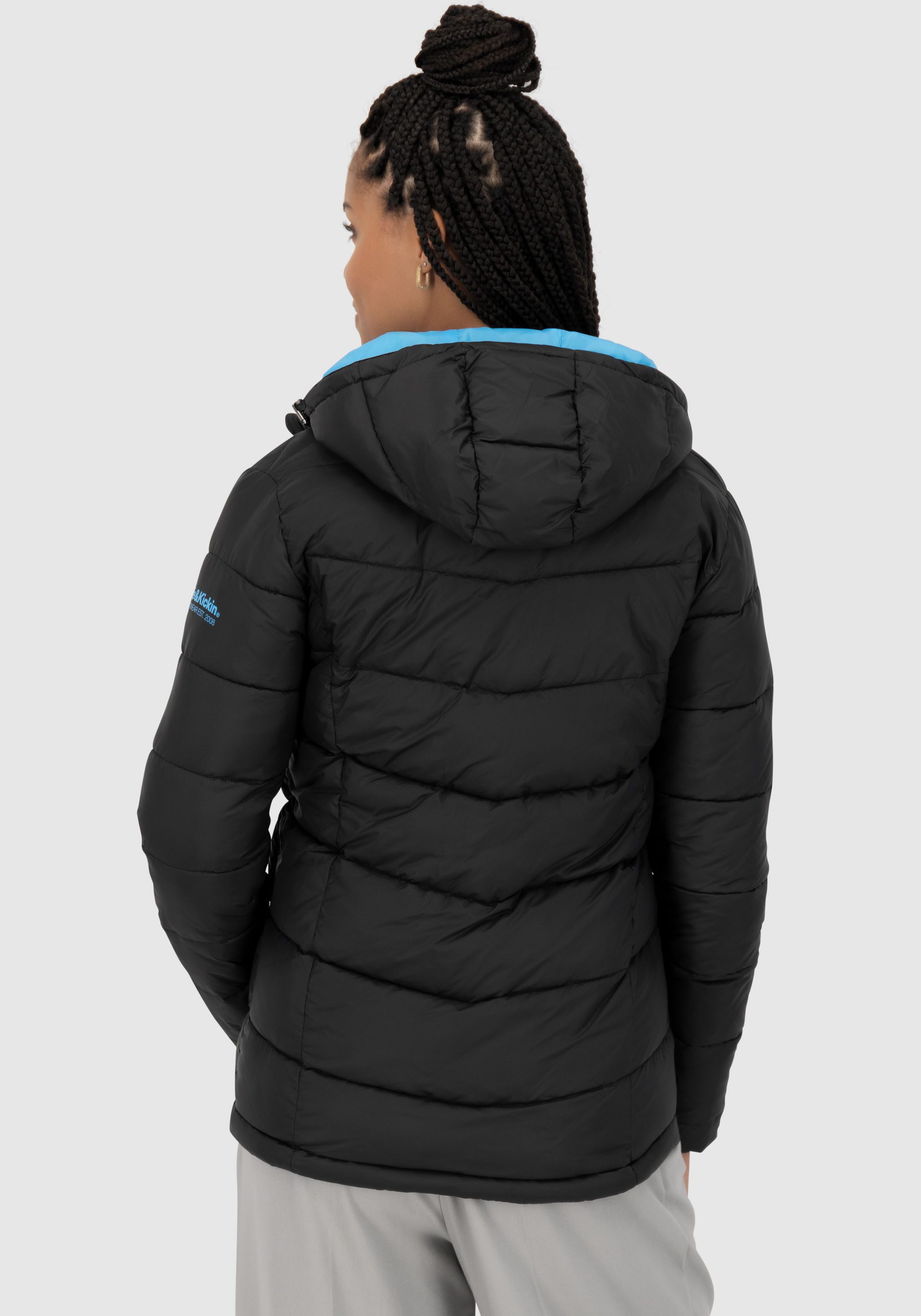 Alife & Kickin Gewatteerde jas AndriaAK lichte getailleerde tussenjas met brede stiksels en capuchon