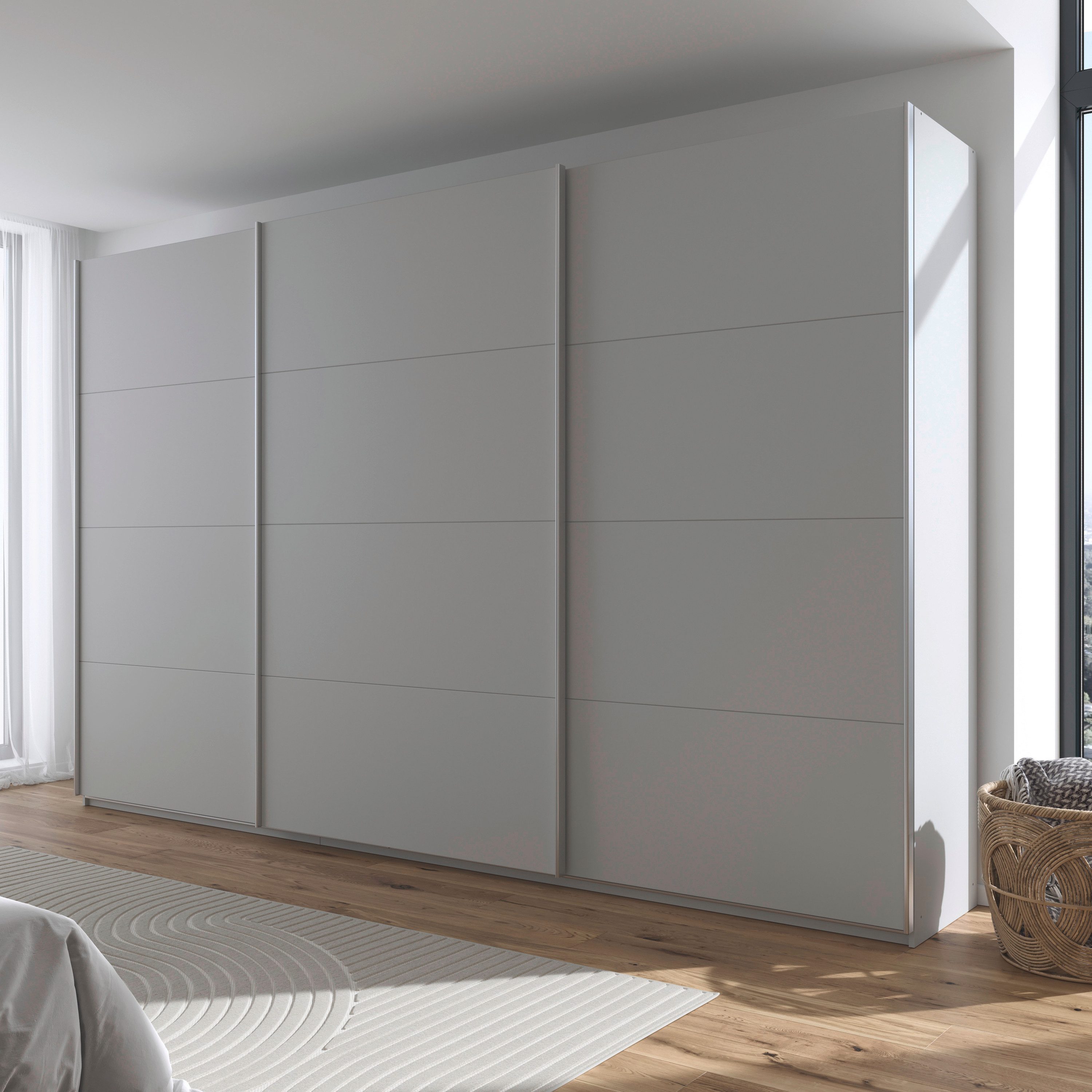 rauch Schuifdeurkast Kledingkast kast garderobe AGORDO met decor- of hoogglansfront doordachte binnenuitrusting, in 4 breedtes en 2 hoogtes made in germany