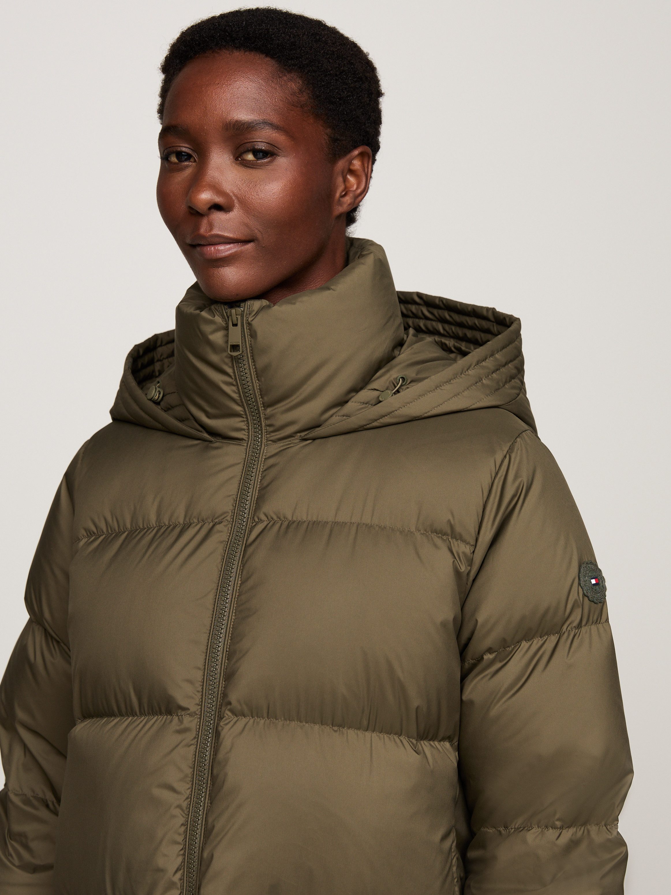 Tommy Hilfiger Lange jas met gestempeld logo