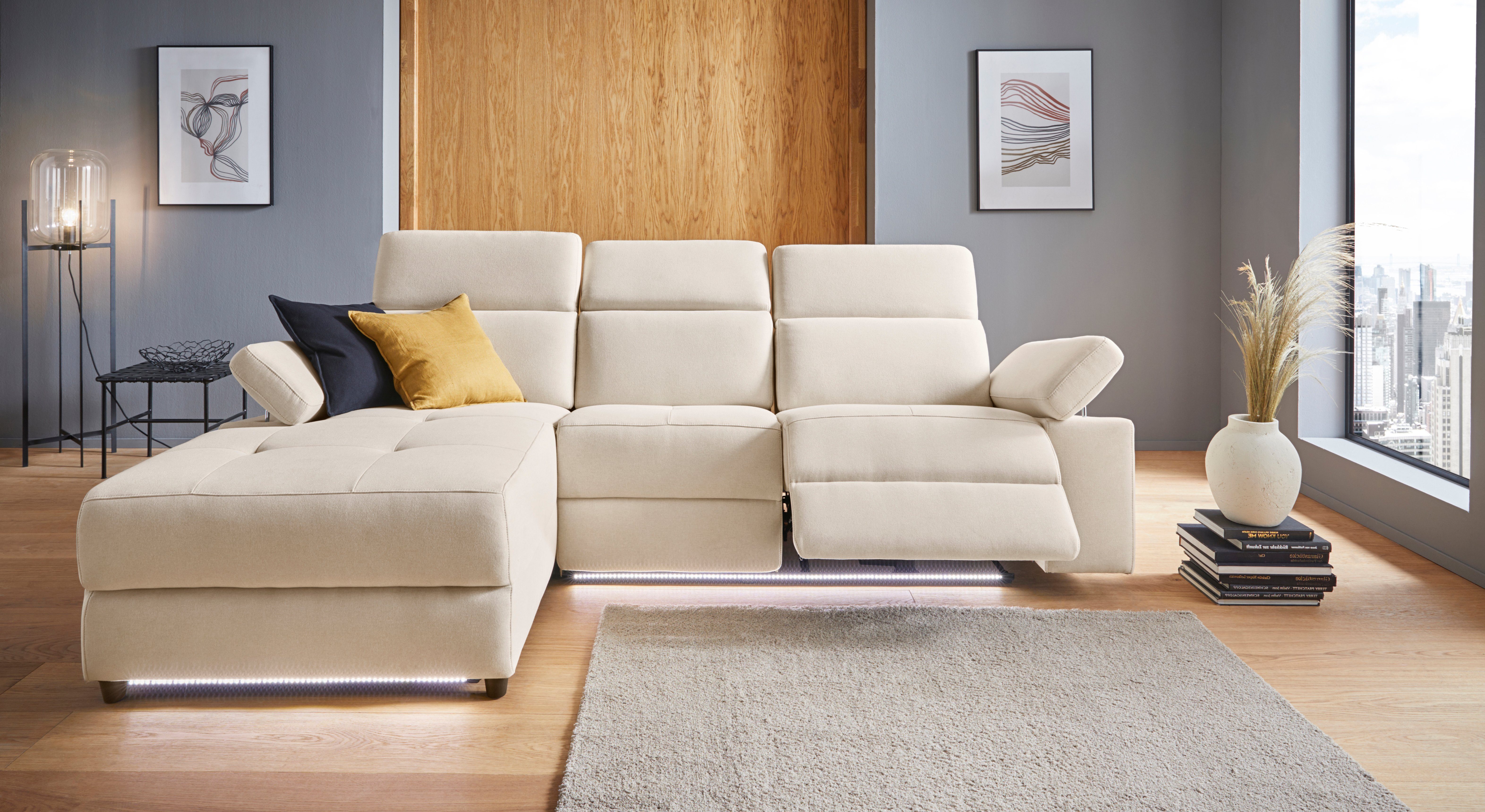 Places of Style Hoekbank Kilado, L-vorm, met relaxfunctie, verstelbare armleuning, verstelbare hoofdsteun