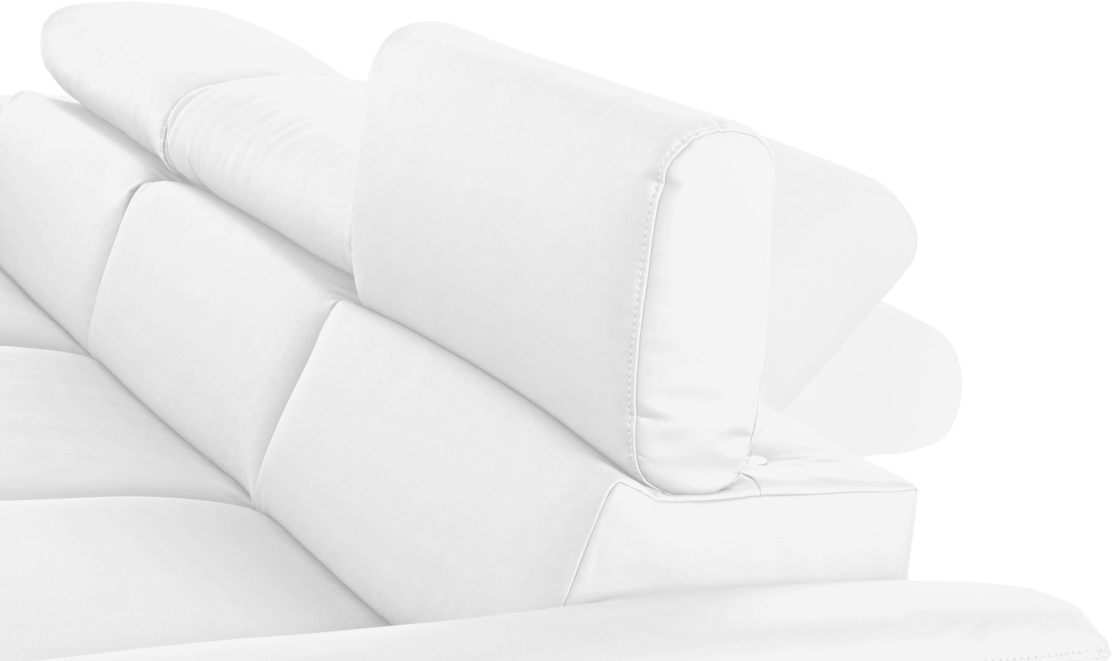 COTTA Hoekbank Komaris L-vorm met hoofdeindeverstelling keuze met bedfunctie, bedlade & verlichting