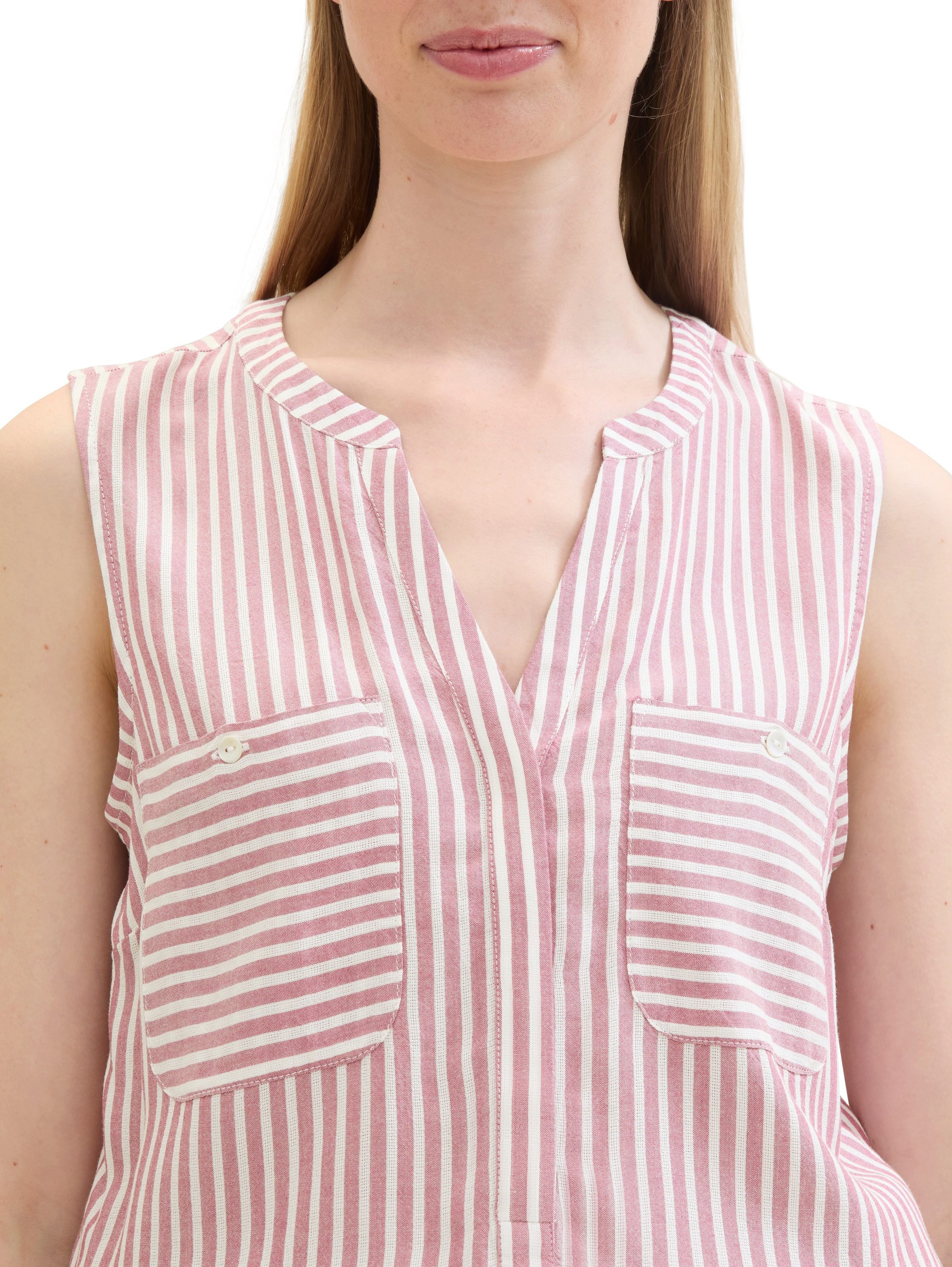 Tom Tailor Shirt gestreept met opgezette borstzakken