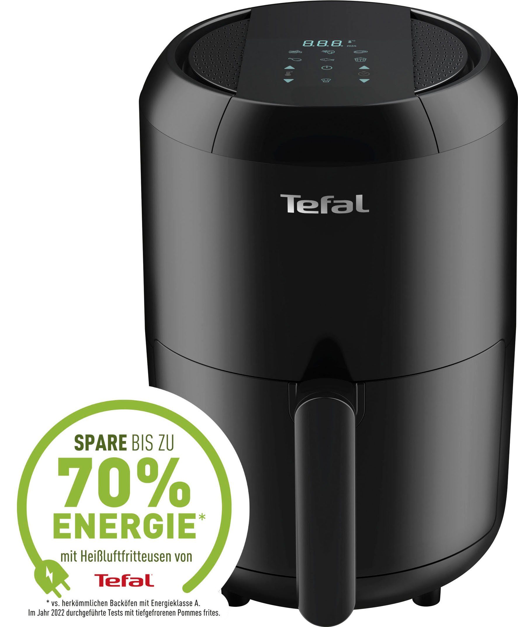 Tefal Airfryer EY3018 Easy Fry Compact Capaciteit: 1,6L, 6 kookprogramma's, timer, gezond zonder vet/olie, EY3018