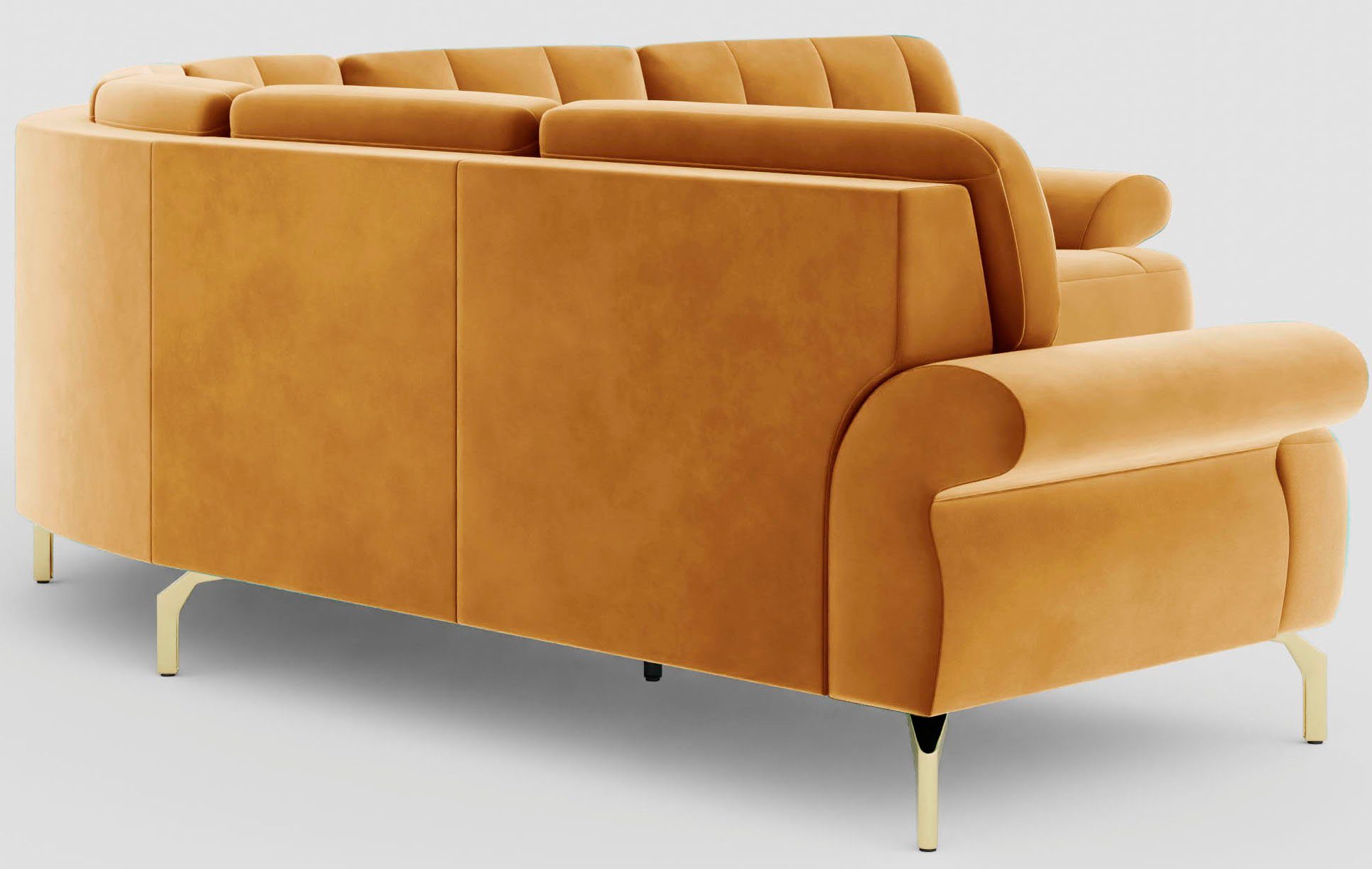 sit&more Hoekbank Orient 1 L-vorm inclusief 4 sierkussens met strassteentjes, goudkleurige metalen poten