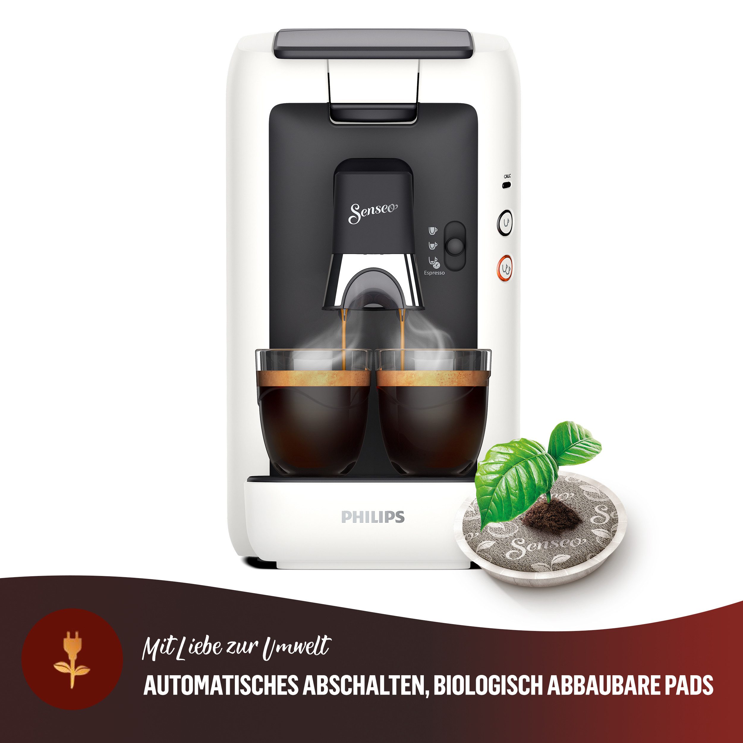 Senseo Koffiepadautomaat Maestro CSA260/10, met drie koffie-instellingen, van 80% gerecycled plastic, memo-functie, inclusief gratis toevoeging, waarde 14€ rrp