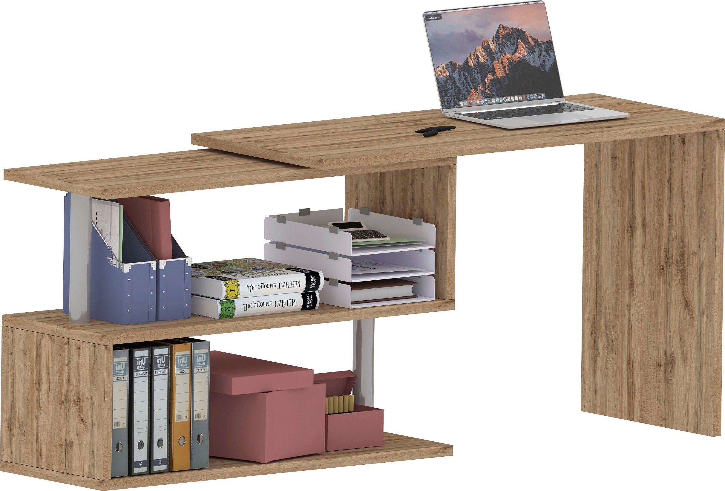 INOSIGN Bureau Volta, Made in Italy multifunctioneel - als computertafel, hoekbureau of sideboard
