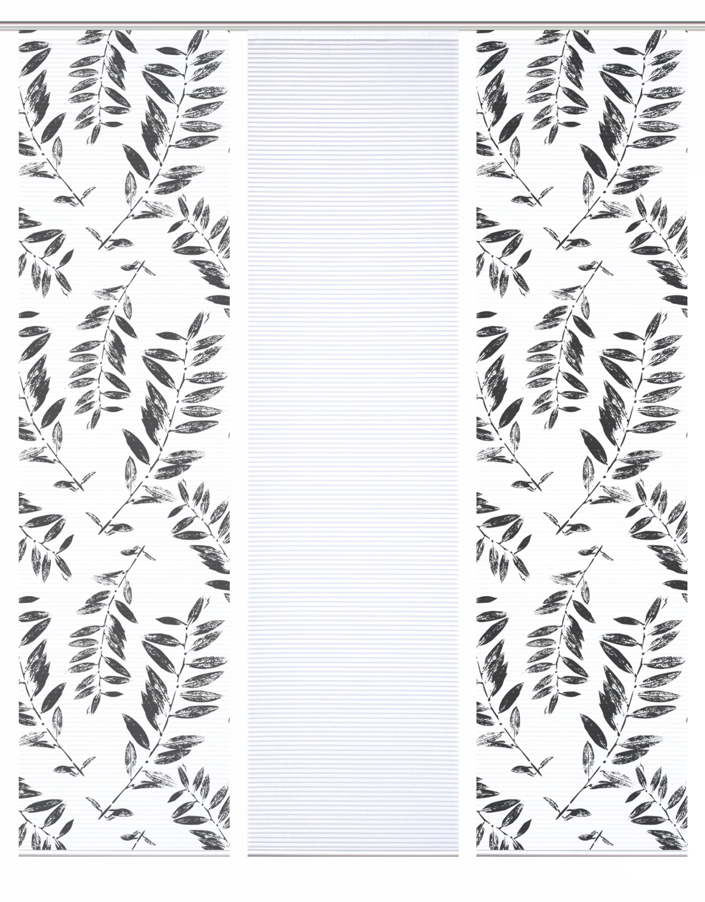 HOME in green Paneelgordijn GREN SET DIGITALE PRINT, BAMBOELOOK GERECYCLED (3 stuks)