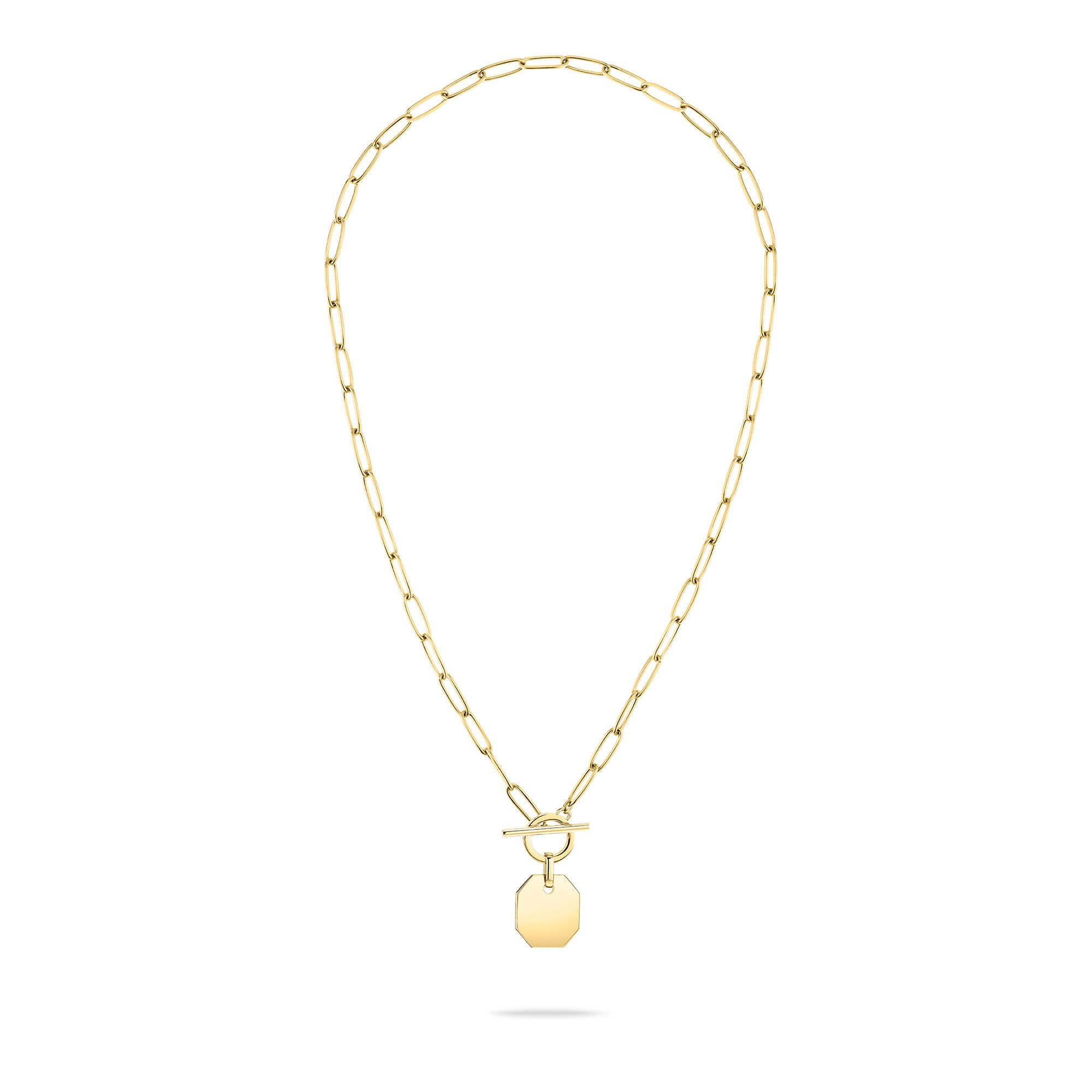 Liebeskind Berlin Ketting met hanger Sieraden roestvrij stalen halsketting The T-Bar Plate