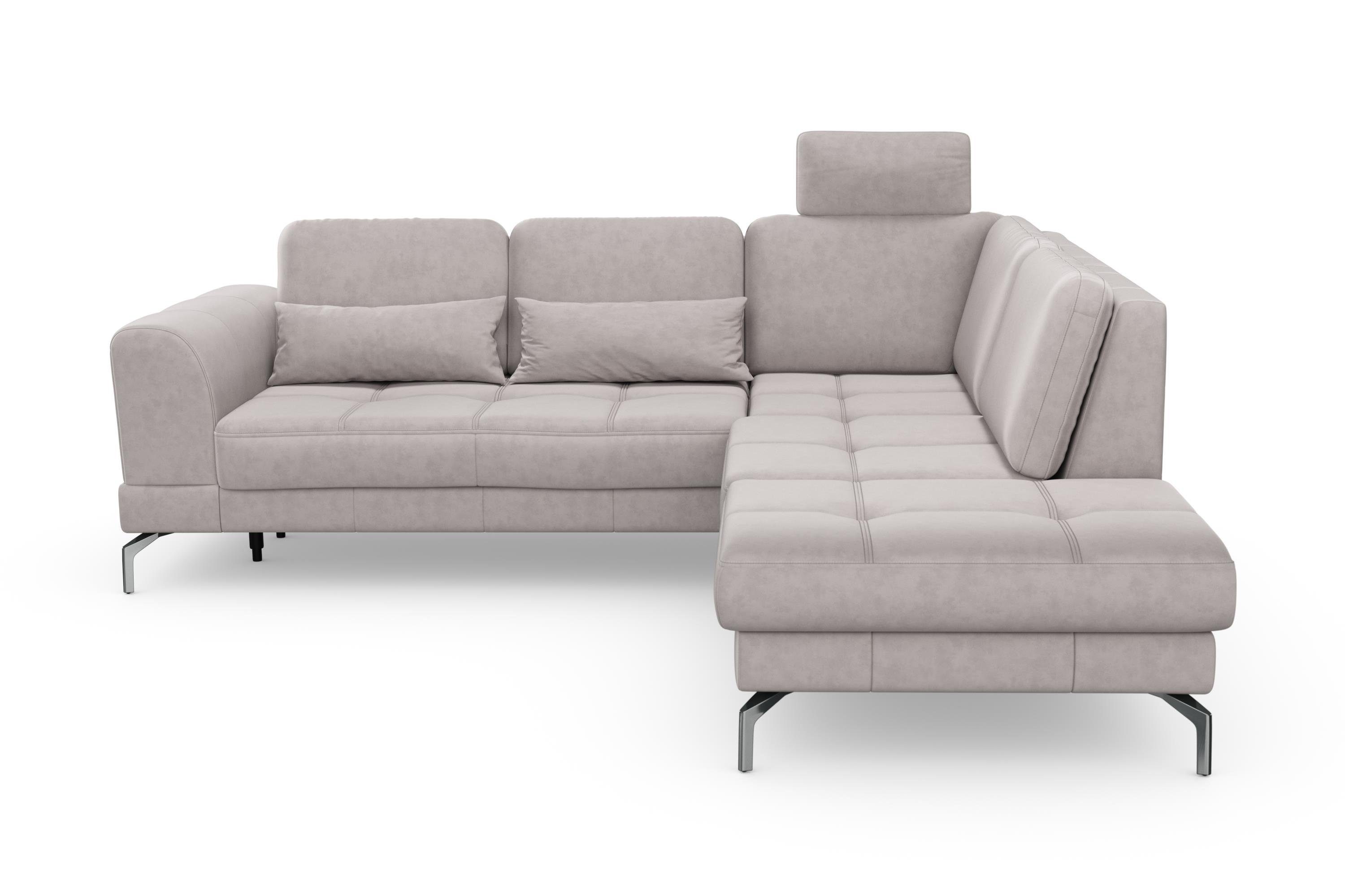 sit&more Hoekbank Bendigo L-vorm inclusief zitdiepteverstelling, bodemvrijheid 15 cm, in 2 pootkleuren