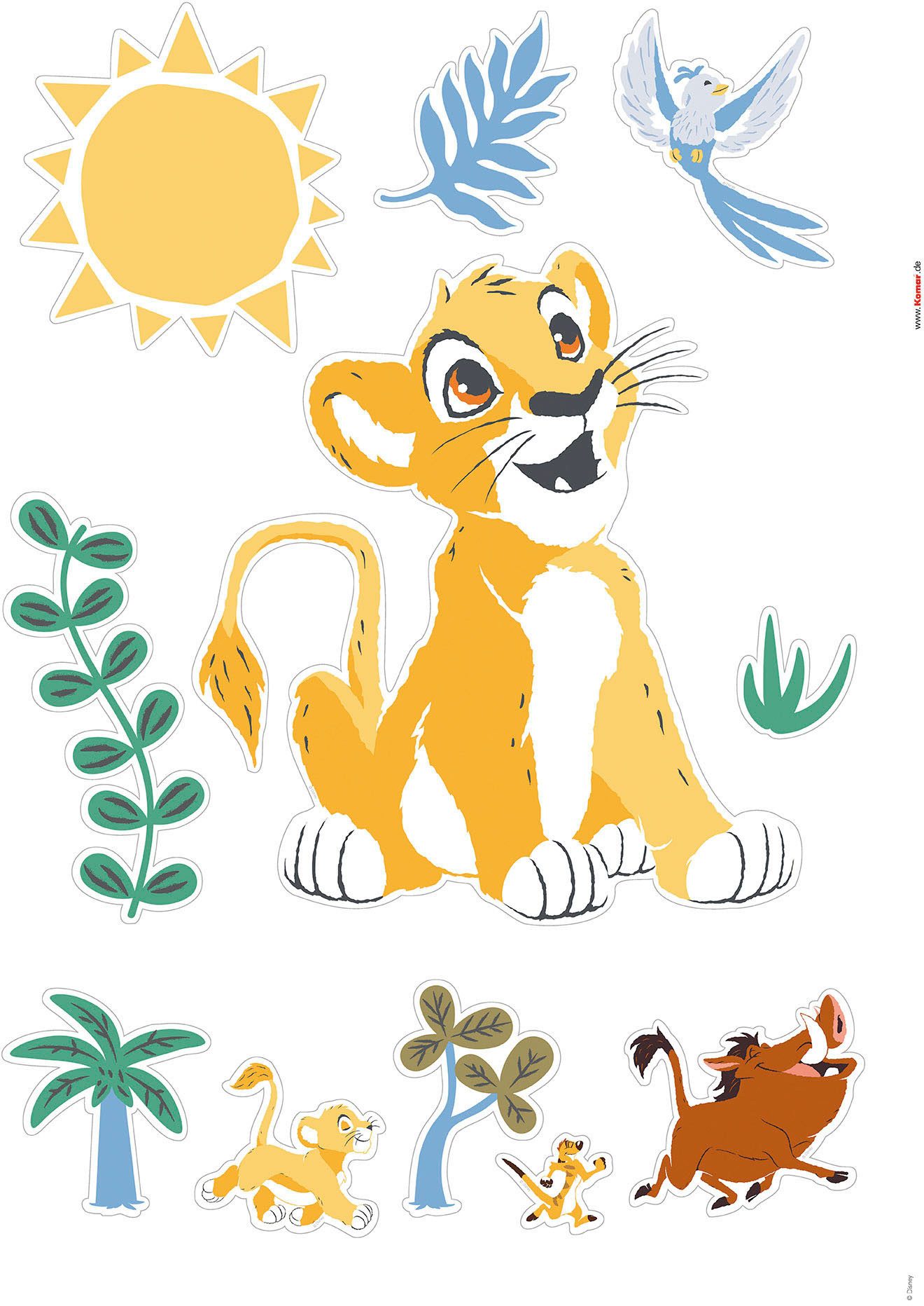 Komar Wandfolie Lion King Faraway Oasis - afm. 50 x 70 cm (19-delig)