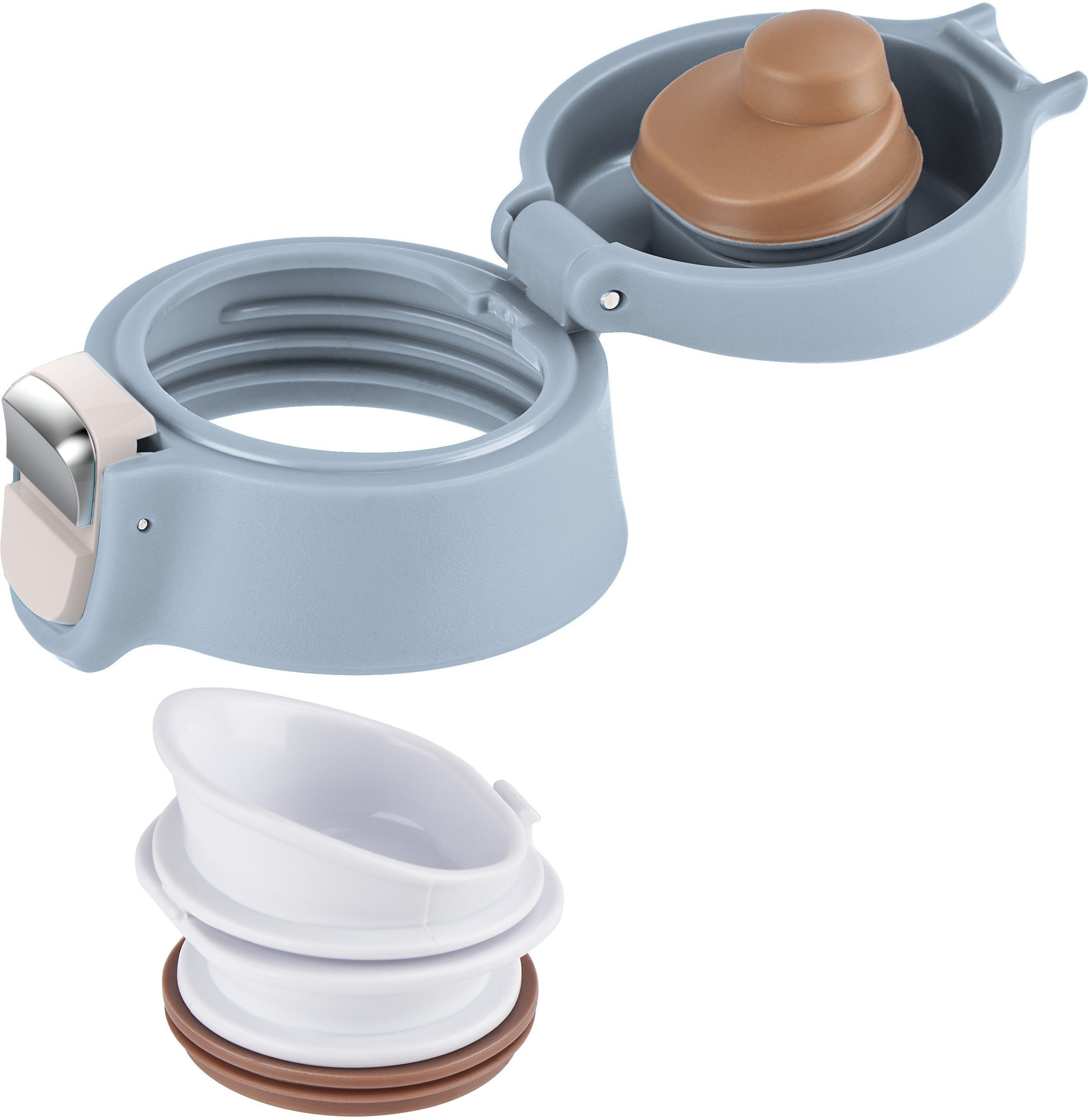 Emsa Thermosbeker Travel Mug Light 0,4l, licht, roestvrij staal, klapvergrendeling, 100% dicht, 8u heet/16u koud