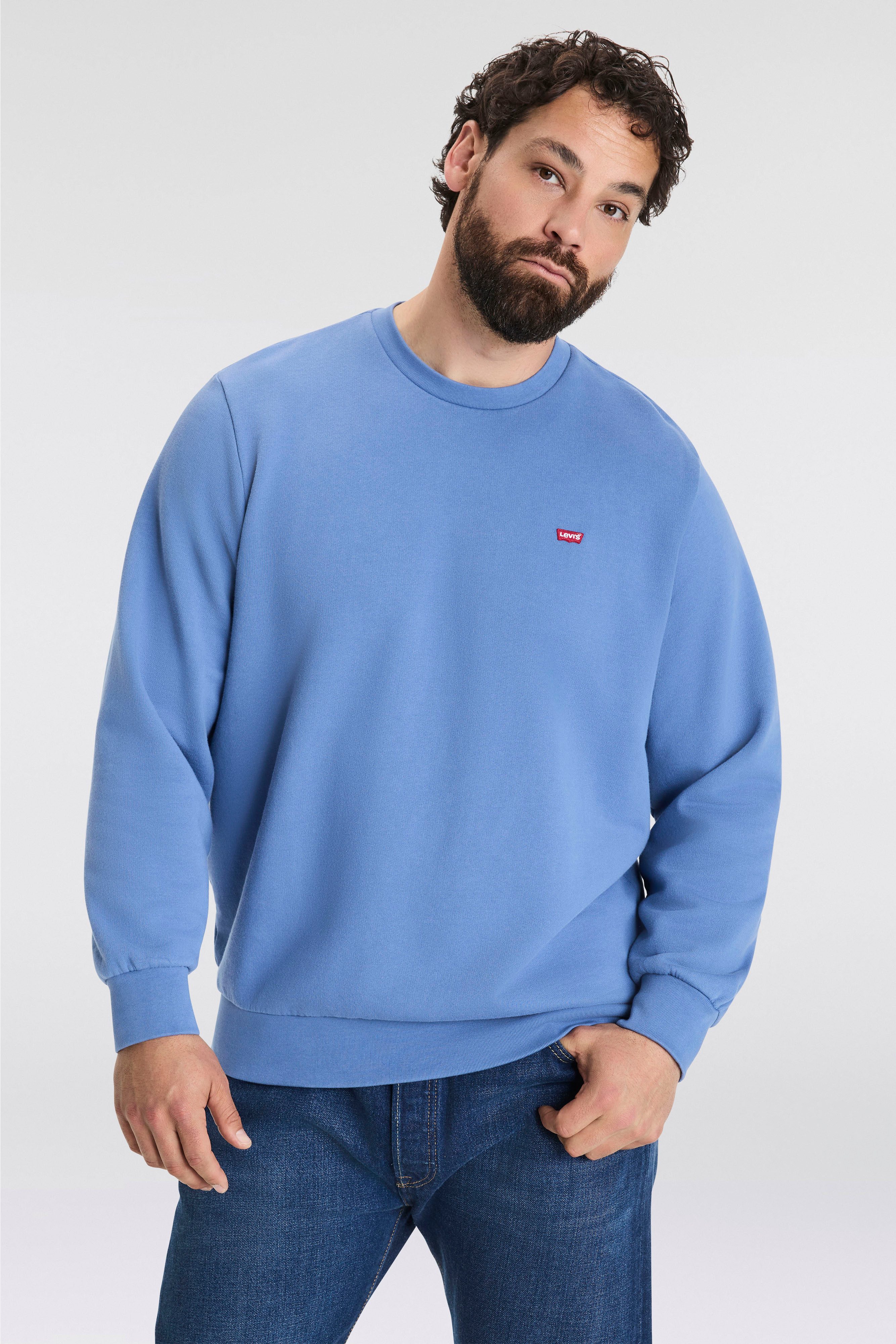 Levi's® Plus Sweatshirt BIG ORIGINAL HM CREW met batwing-logobadge