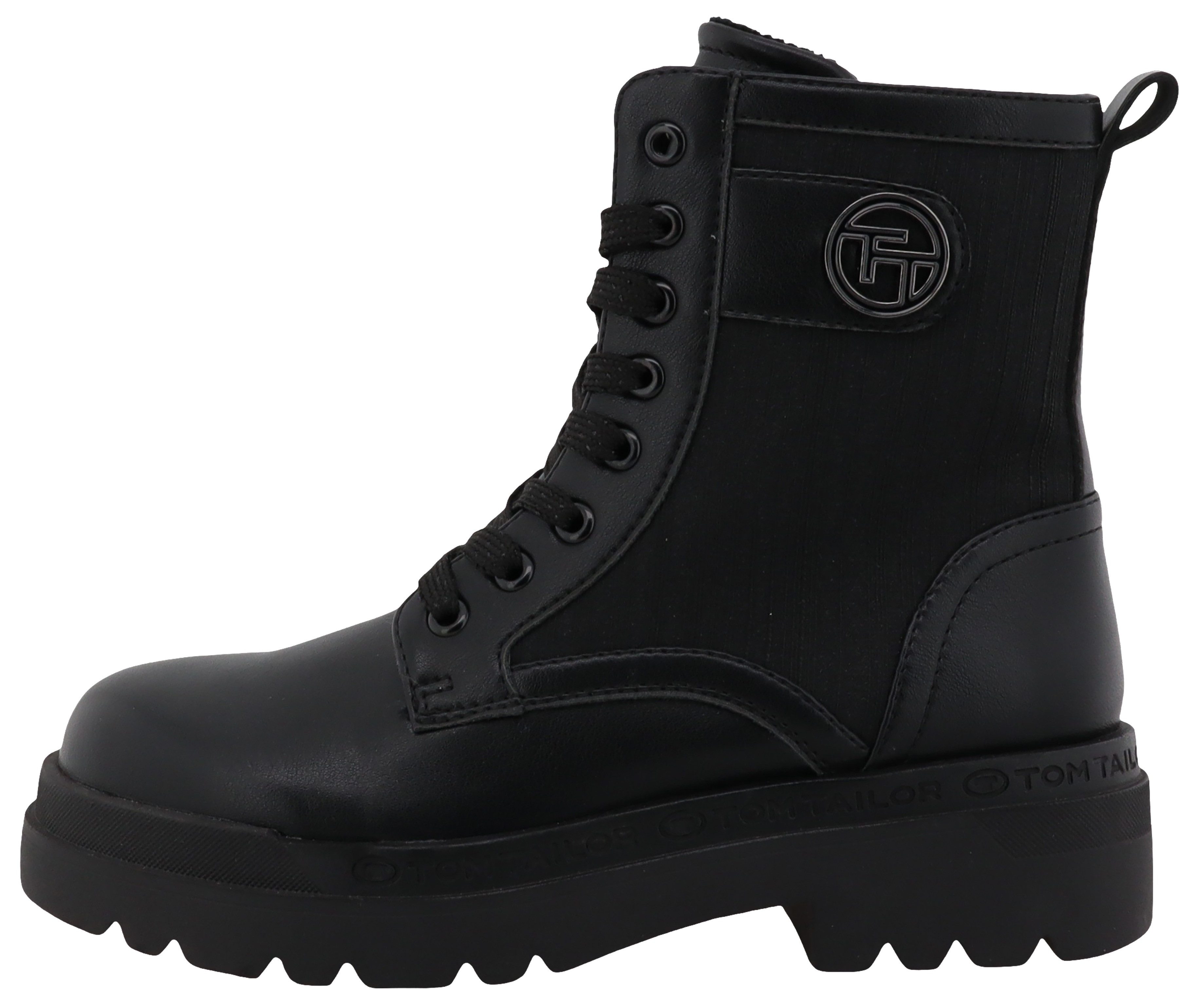 Tom Tailor Veterschoenen blokhak, veterschoen, enkellaars in comfortabele breedte g (= breed)