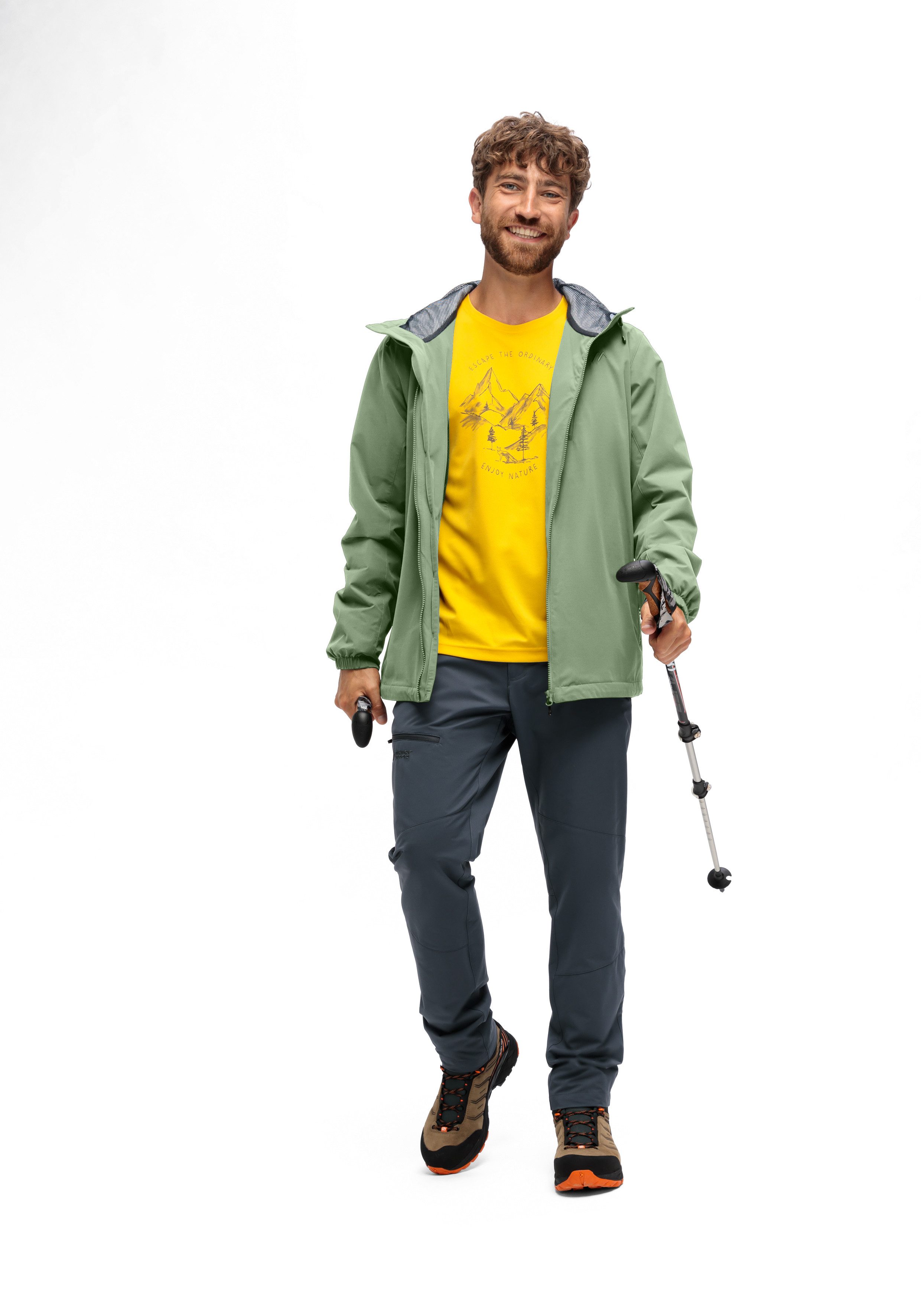 Maier Sports Outdoorjack ArorA Loop M Heren jacke waterdicht, functionele jas met 3 buitenzakken + binnenzak