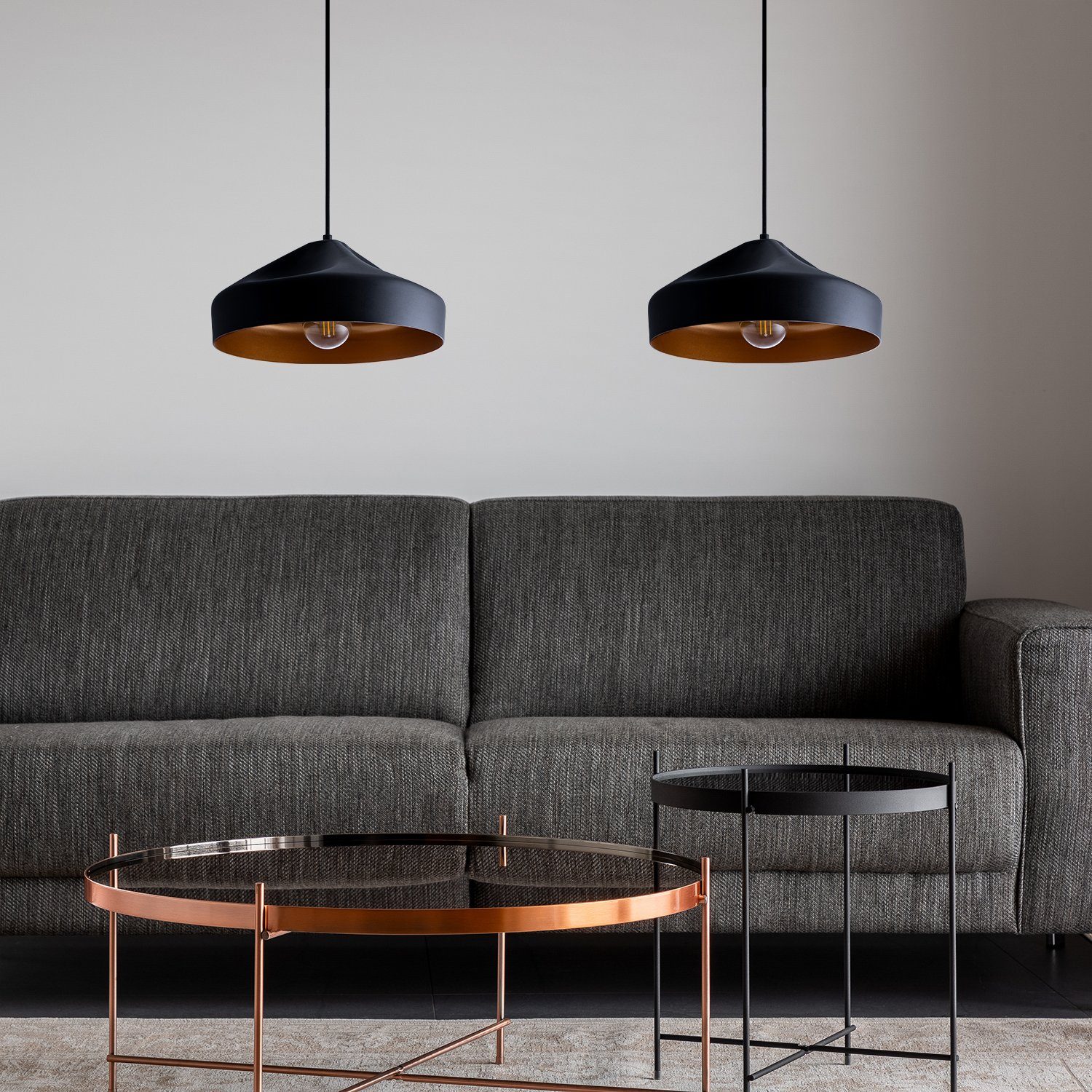 Paco Home Hanglamp HURLEY T Hanglamp eetkamer keukenlamp hangend Eettafellamp binnenin in goudkleur