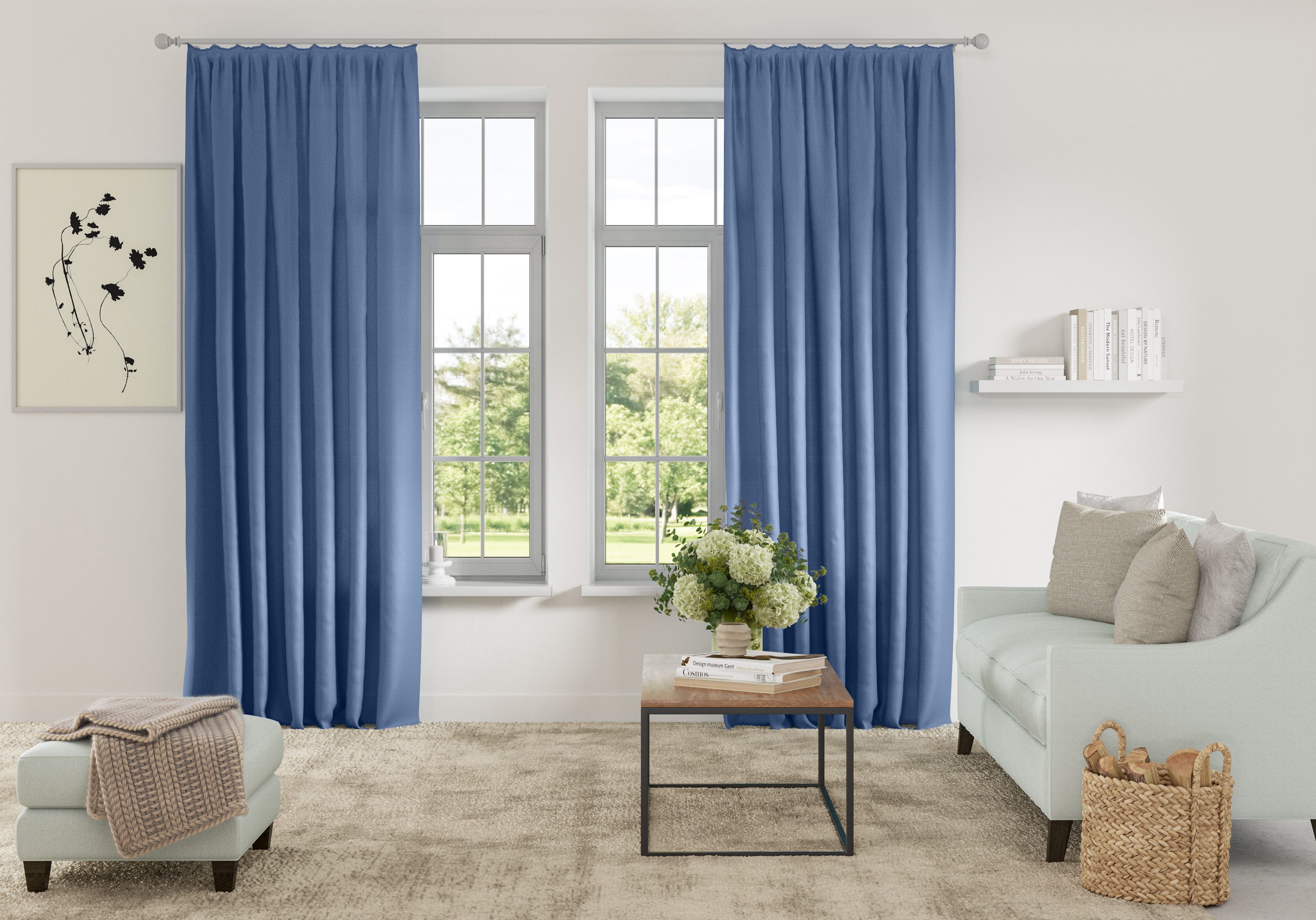 Home affaire Gordijn Parry 2-pack, ondoorzichtig, monochroom, basic, effen, bestseller (2 stuks)