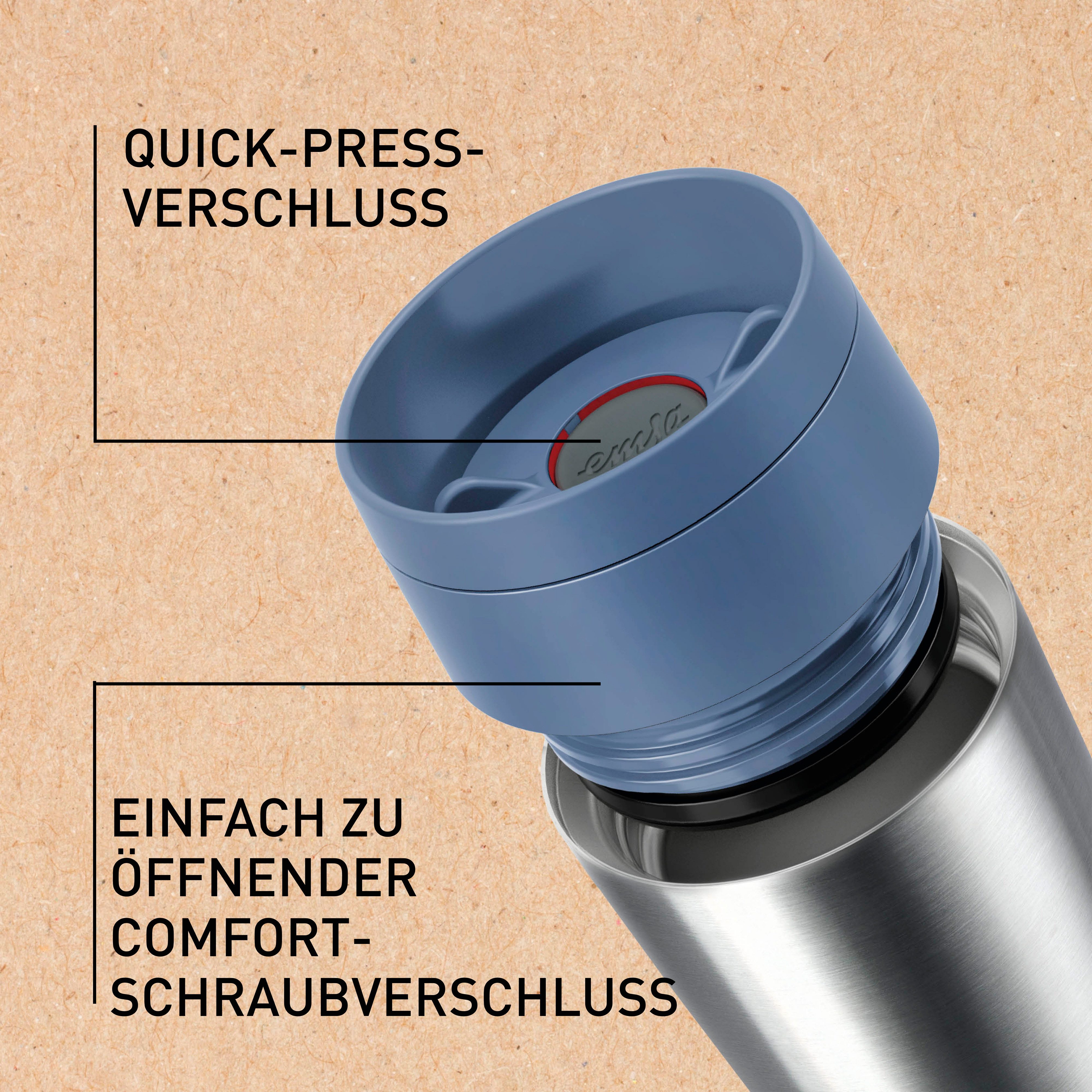 Emsa Thermosbeker Travel Mug Eco 0,36 liter, lekvrij, 8 uur koud, 4 uur warm, 360° drinkopening (1-delig)