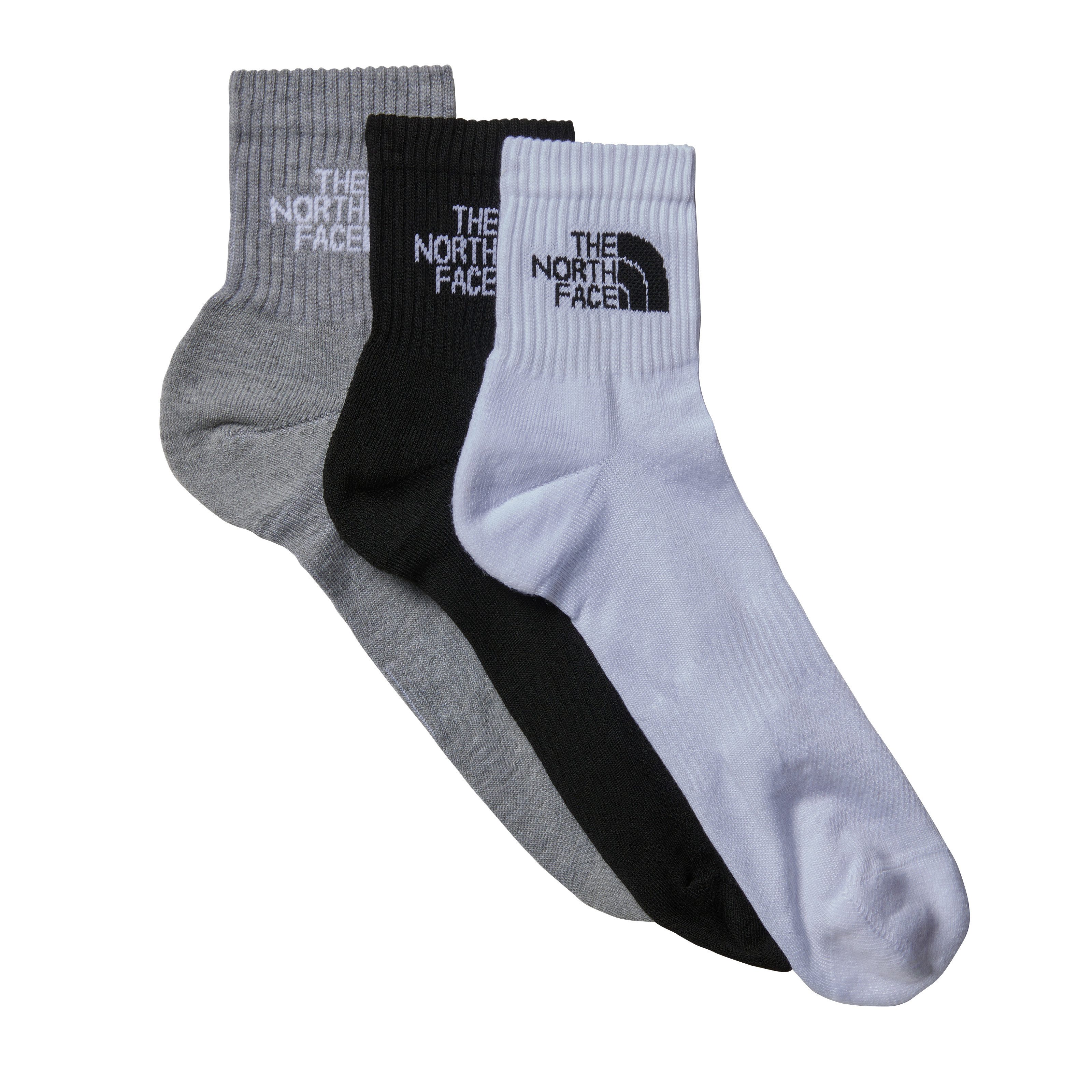 The North Face Sportsokken MULTI SPORT CUSH QUARTER SOCK 3P (set, 3 paar) unisex sportsokken maat S (38/40) zwart