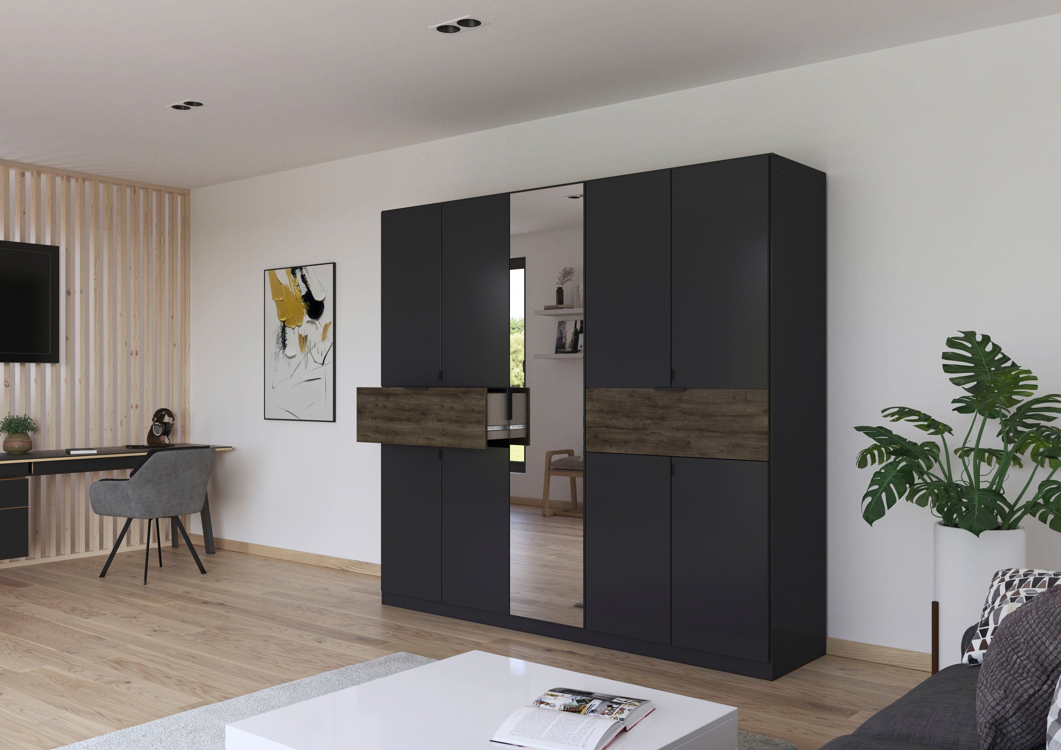 rauch Draaideurkast Kledingkast kast garderobe waskast TICAO met 2 ruime lades, veel opbergruimte made in germany