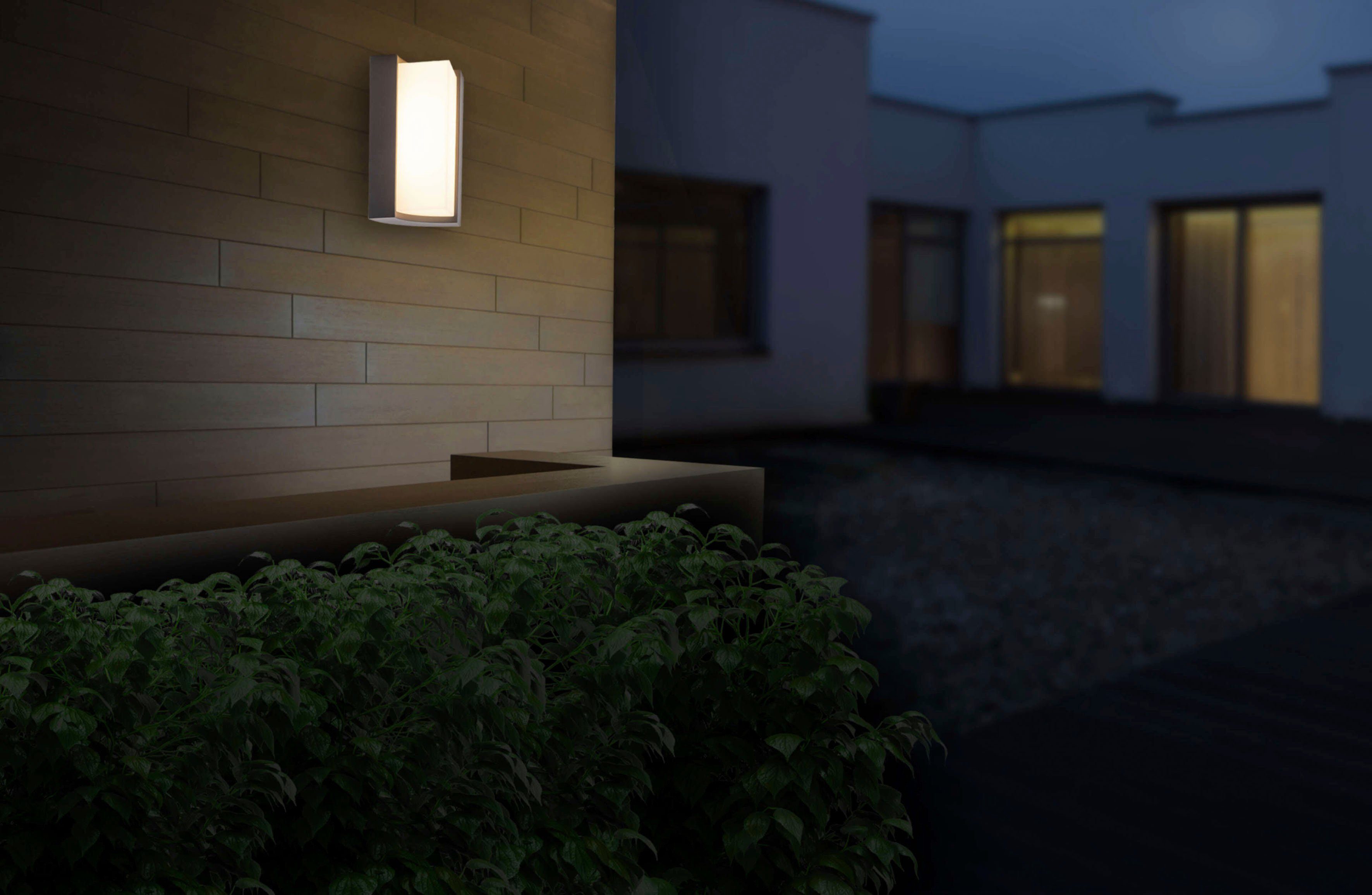näve Ledwandlamp voor buiten Rico Wandlamp, terras, antraciet, hoogte: 14,8 cm, led warmwit (1 stuk)