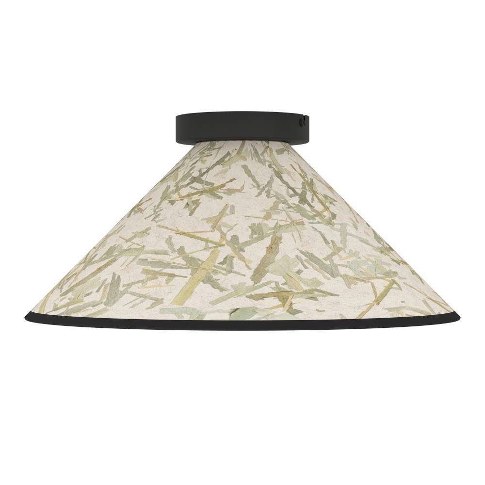EGLO Plafondlamp OXPARK Plafondlamp, Japandi ontwerp, woonkamerlamp, textiel, bamboe bladeren (1 stuk)