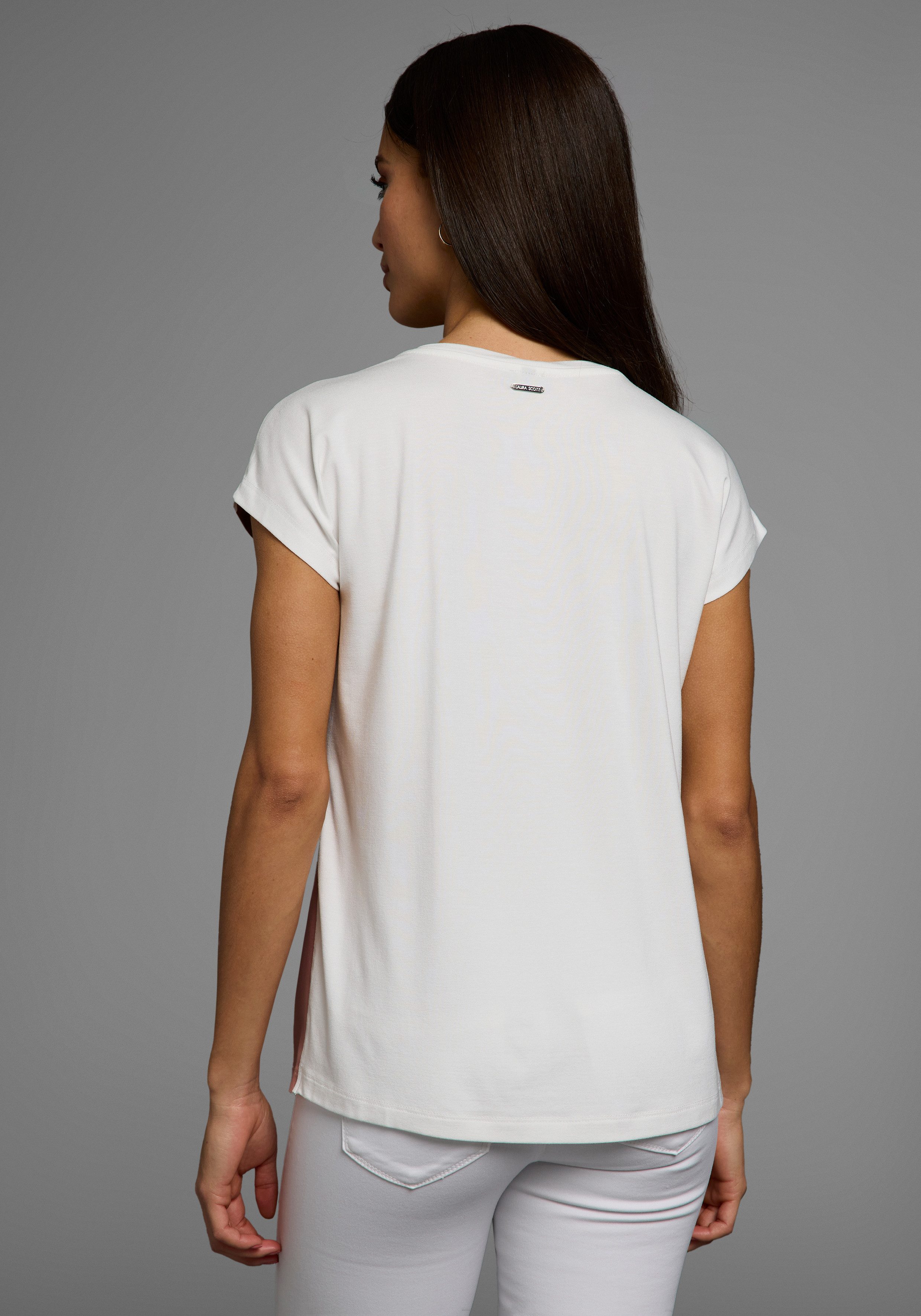 Laura Scott Shirtblouse in shirt-look met subtiele grafische ontwerp - nieuwe collectie