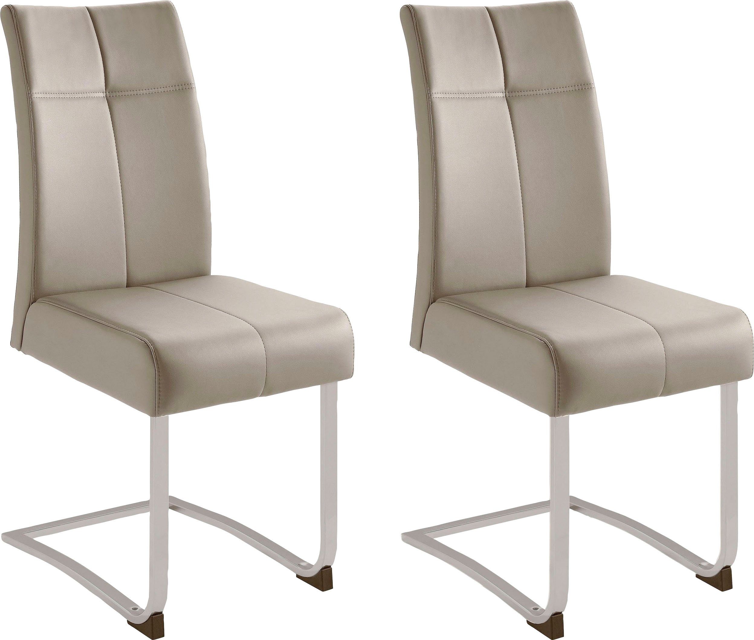 Home affaire Vrijdragende stoel RAB Bekleding in verschillende kwaliteiten, maximaal vermogen 120 kg, frame gepoedercoate chroom-look (set, 2 stuks)