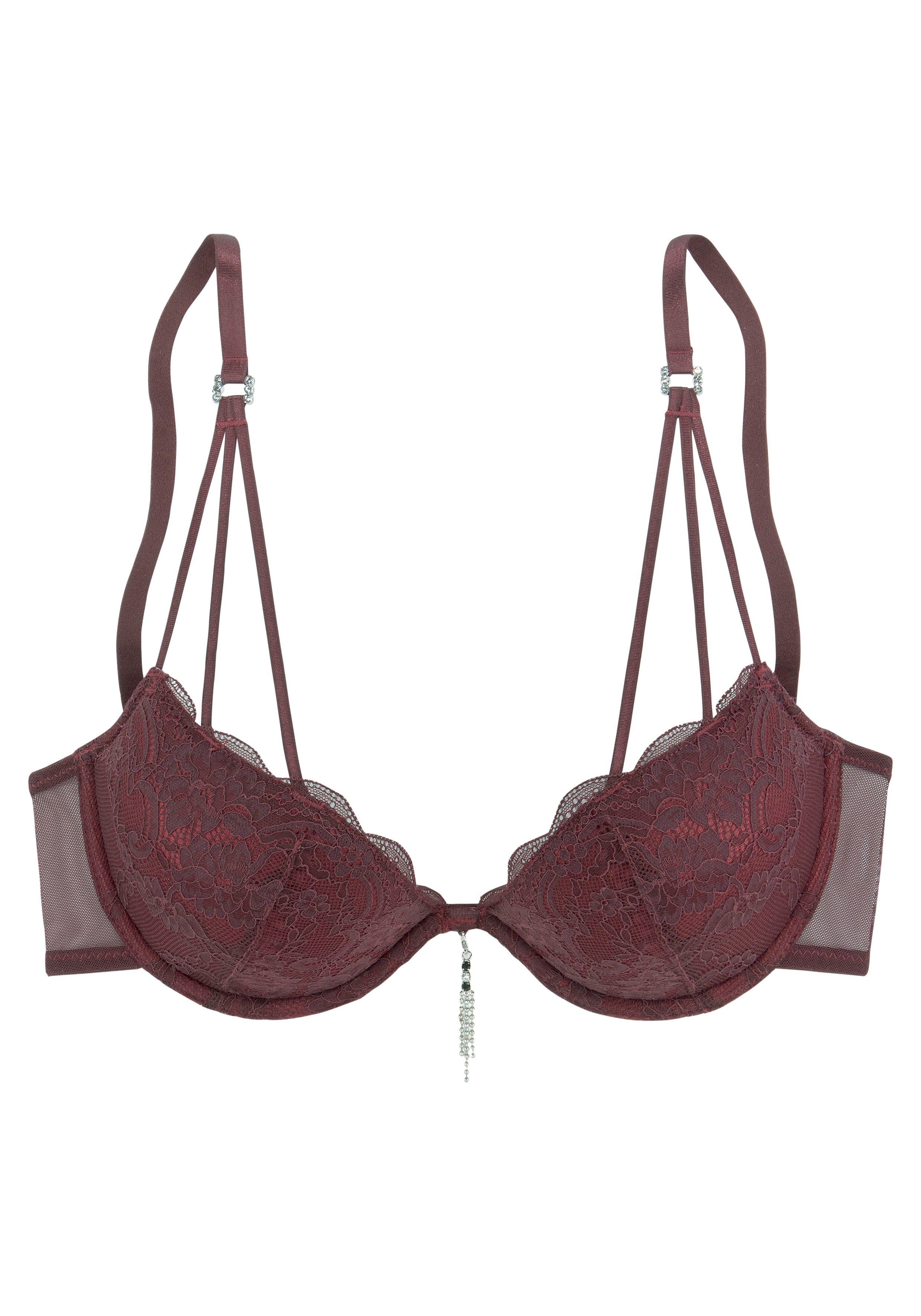 Lascana Push-up-bh met opvallend glitteraccessoire, sexy dessous