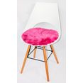 heitmann felle stoelkussen lam, rond zitkussen, zitvacht, rond, ø 45 cm, echte lamsvacht, wasbaar (1 stuk) roze