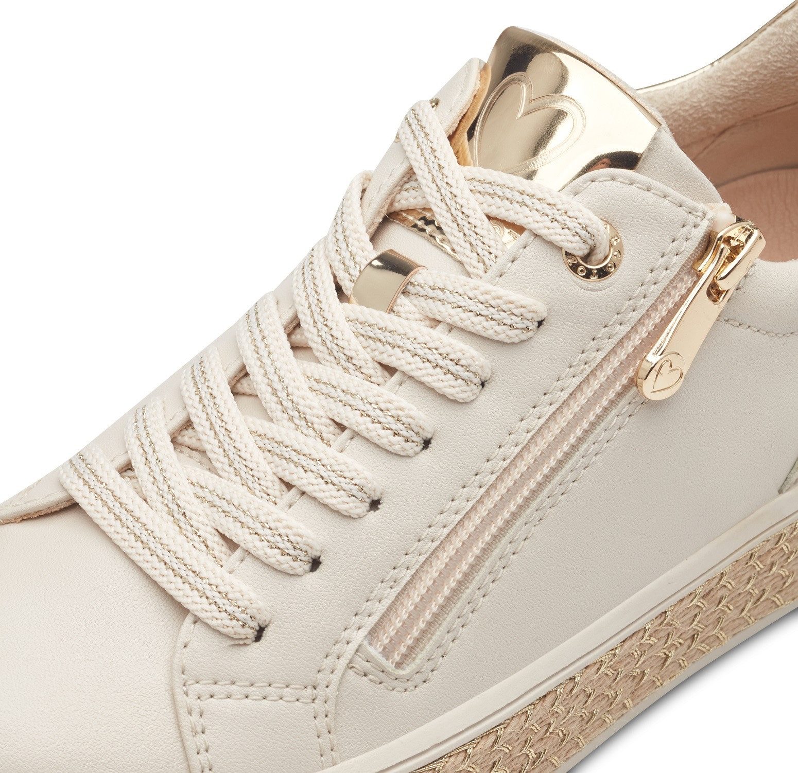 Marco Tozzi Plateausneakers vrijetijdsschoen, lage schoen, veterschoen met buitenrits
