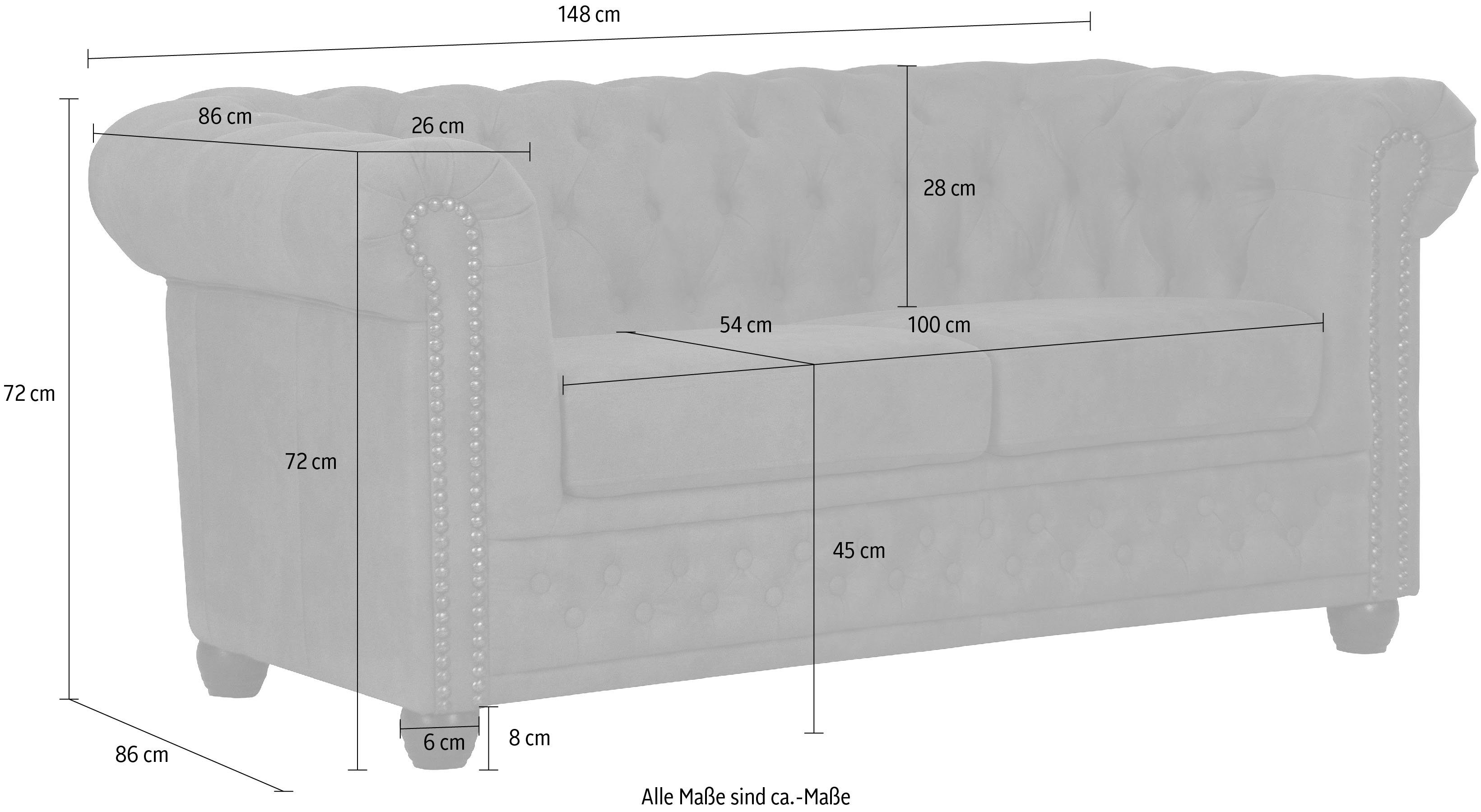 Home affaire Chesterfield-bank Rysum Chesterfield-look, in 2 stofkwaliteiten