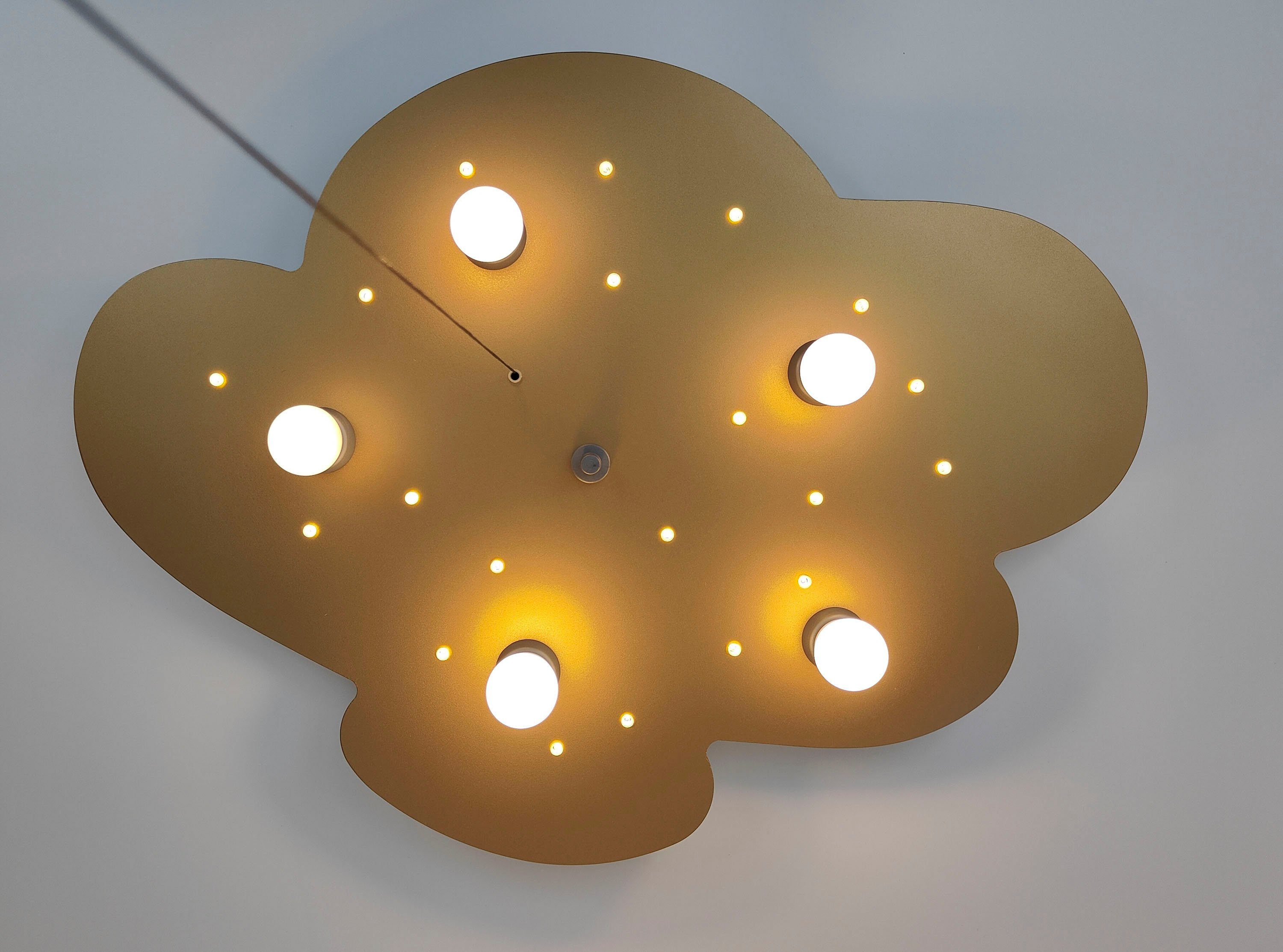 niermann Plafondlamp Wolke, Gold E14 fittingen voor eenvoudige lichtbronwisseling (1 stuk)