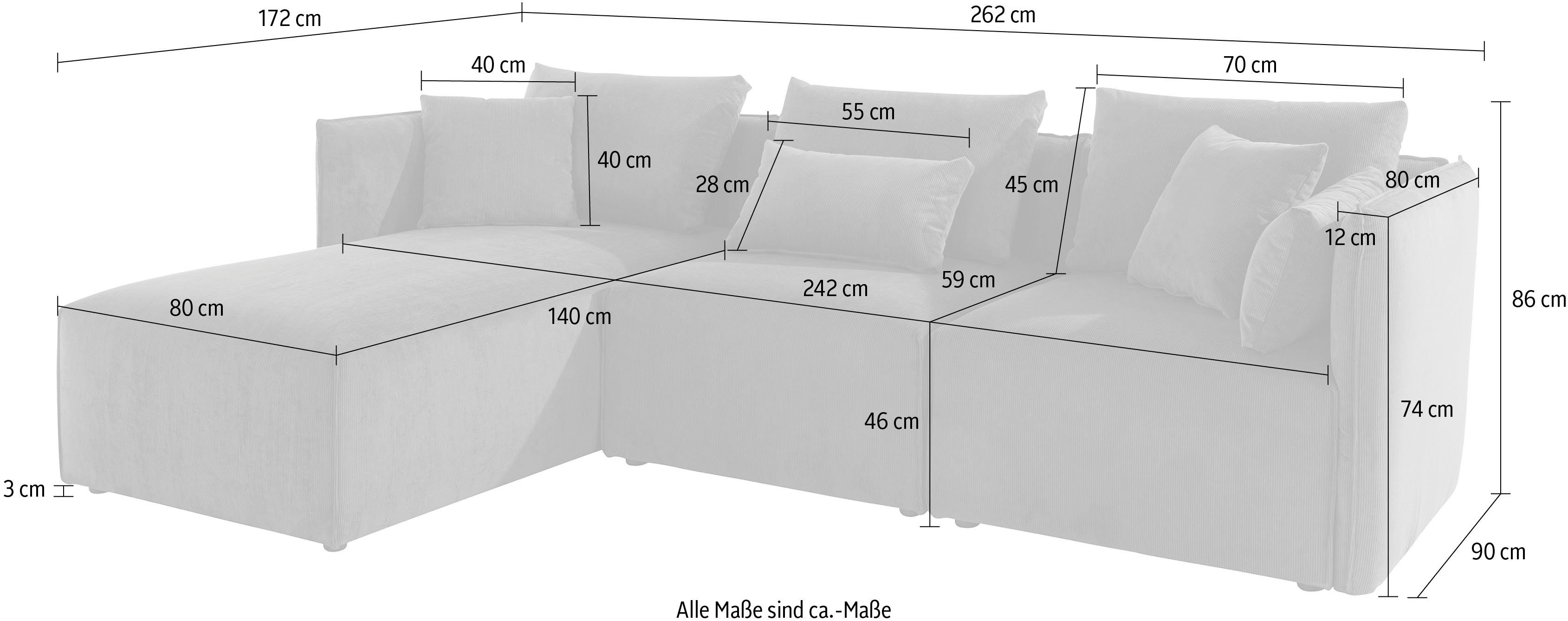 andas Hoekbank Nöre L-vorm 3 delen, in vele bekledingskwaliteiten en kleuren. module onderdelen zie "nöre" (3-delig)