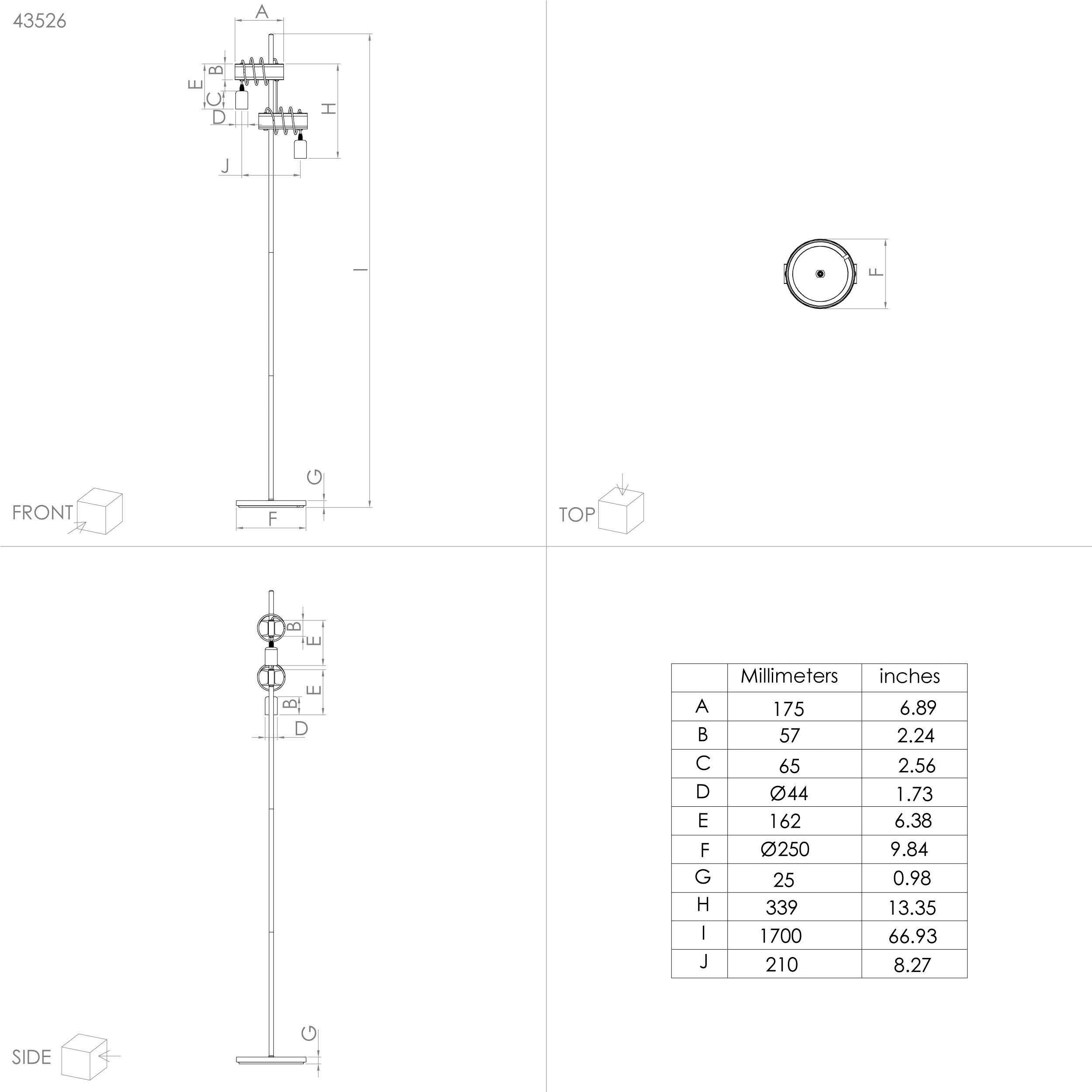 EGLO Staande lamp TOWNSHEND 4 Vloerlamp in bruin en zwart van staal - excl. E27 - 2X10W (1 stuk)