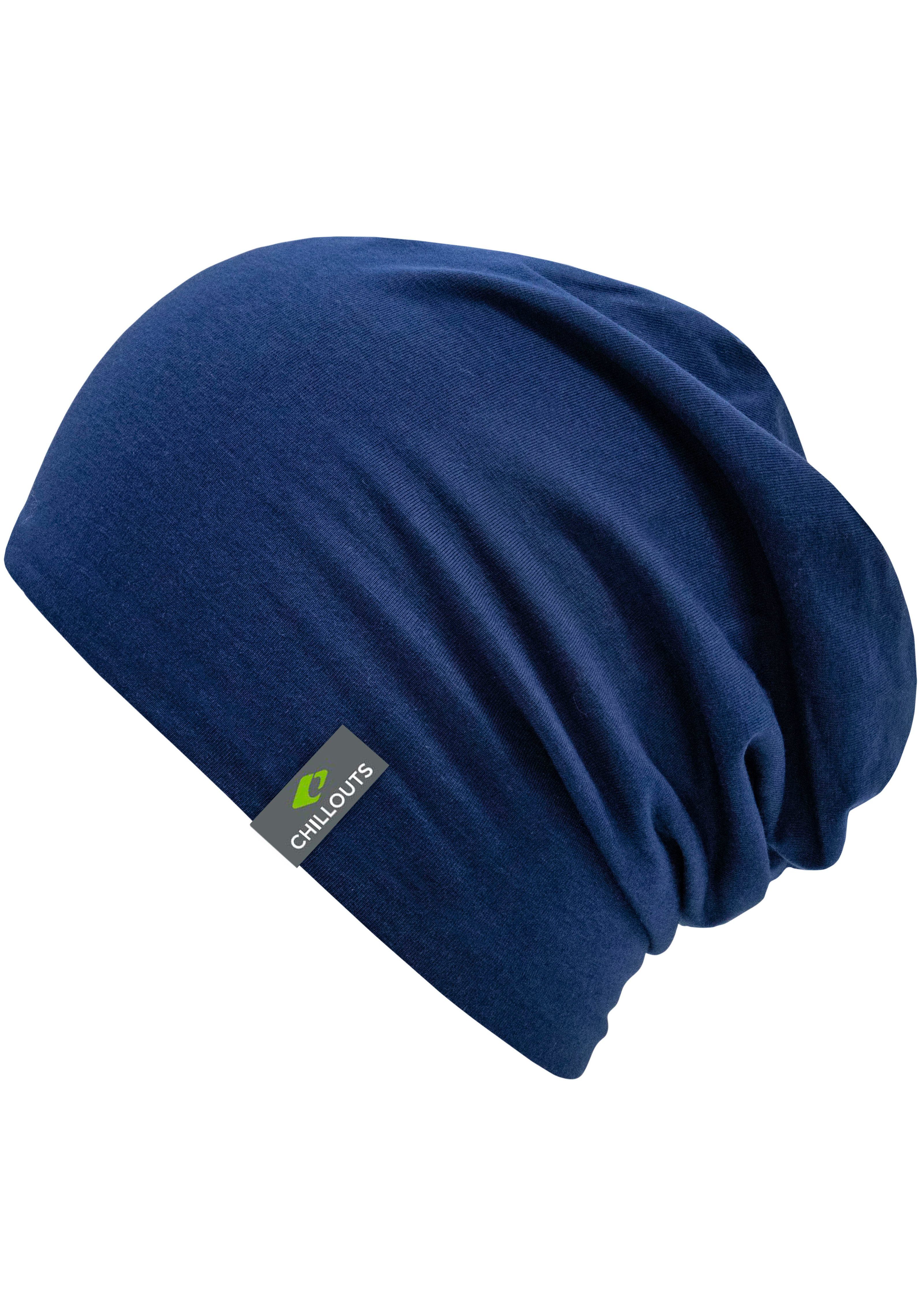 chillouts Beanie Acapulco Hat casual long beanie look, katoen-elastaan mix heren mutsen blauw