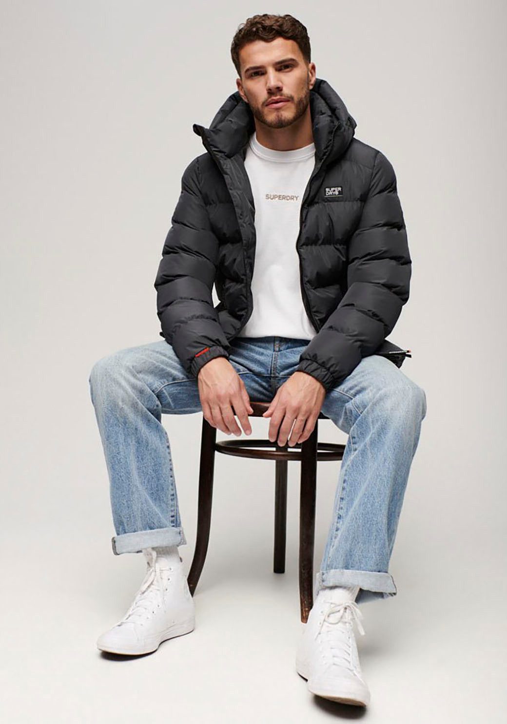 Superdry Gewatteerde jas HOODED SPORTS PUFFER JACKET