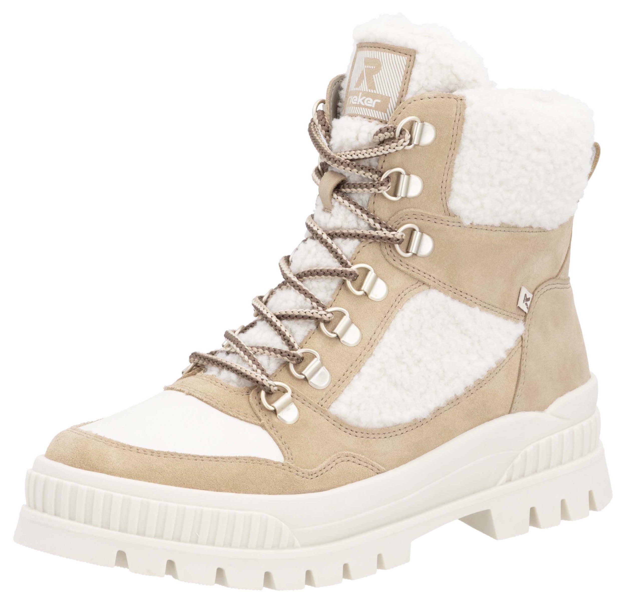 Rieker EVOLUTION Winterlaarzen , outdoorlaarzen, winterenkellaars met fiber grip-loopzool dames winterlaarsjes maat 36 EU beige