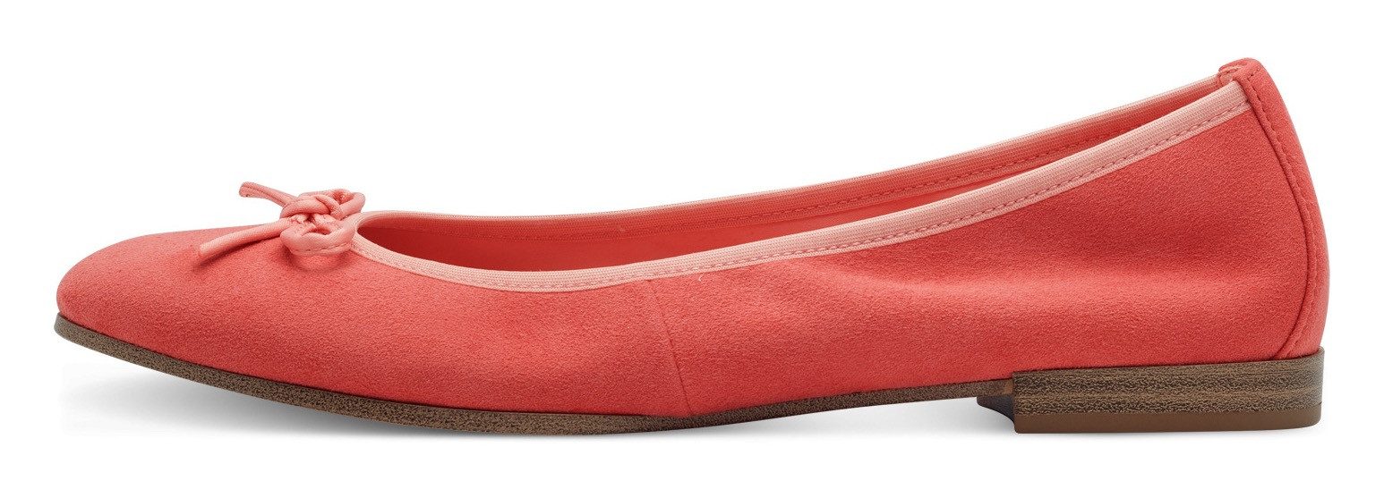 Tamaris Ballerina's , blockhak, business schoen, instapschoen met schattige decoratieve strik