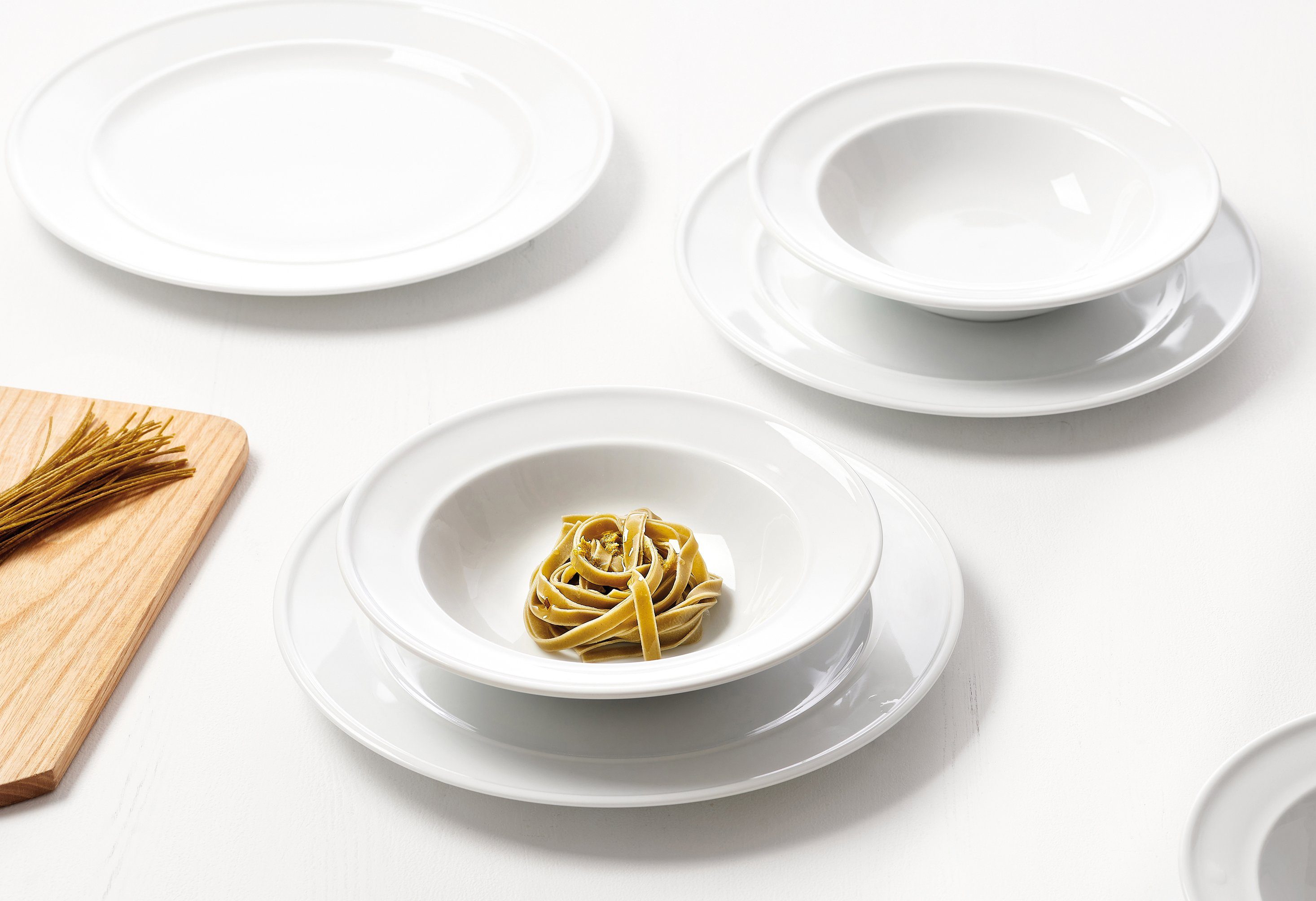 Ritzenhoff & Breker Eetservies Bordenset, Serviesset Simple Serviesgoed, wit, reliëf-rand, 8 delen, voor 4 personen (set, 8-delig)
