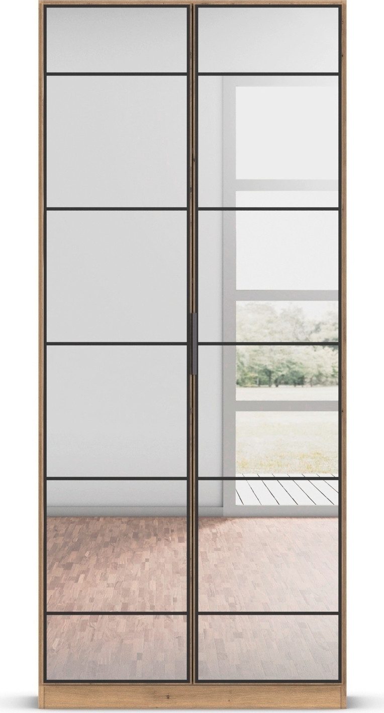 rauch Draaideurkast Kledingkast Kast Garderobe Slaapkamerkast ACERO Spiegelfront in moderne loft-look MADE IN GERMANY