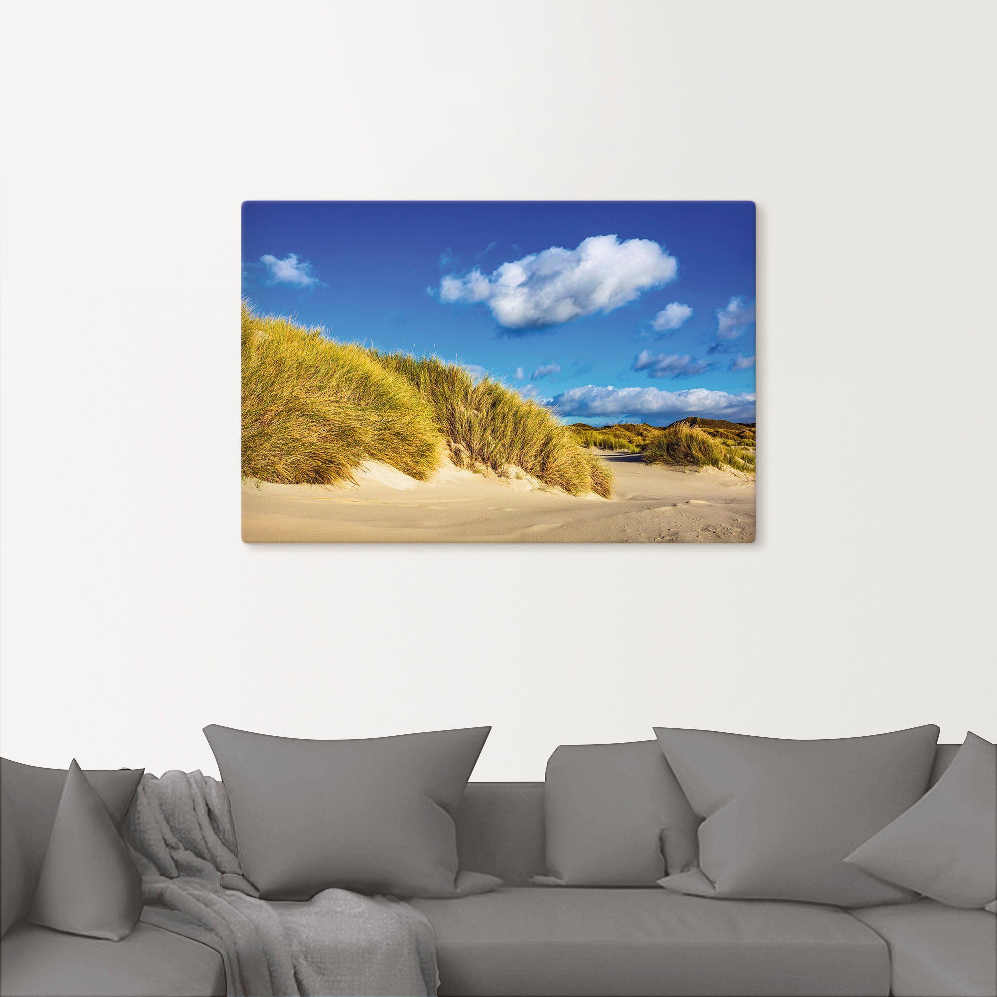 Artland Artprint op linnen Landschap met duinen eiland Amrum