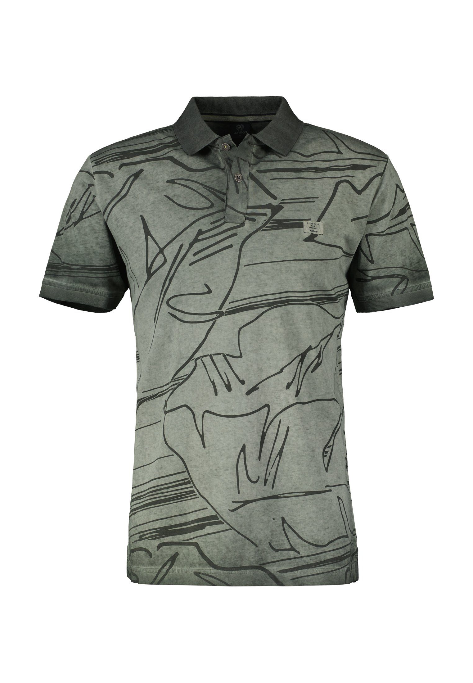 Lerros Poloshirt LERROS poloshirt *bloemlijnen*