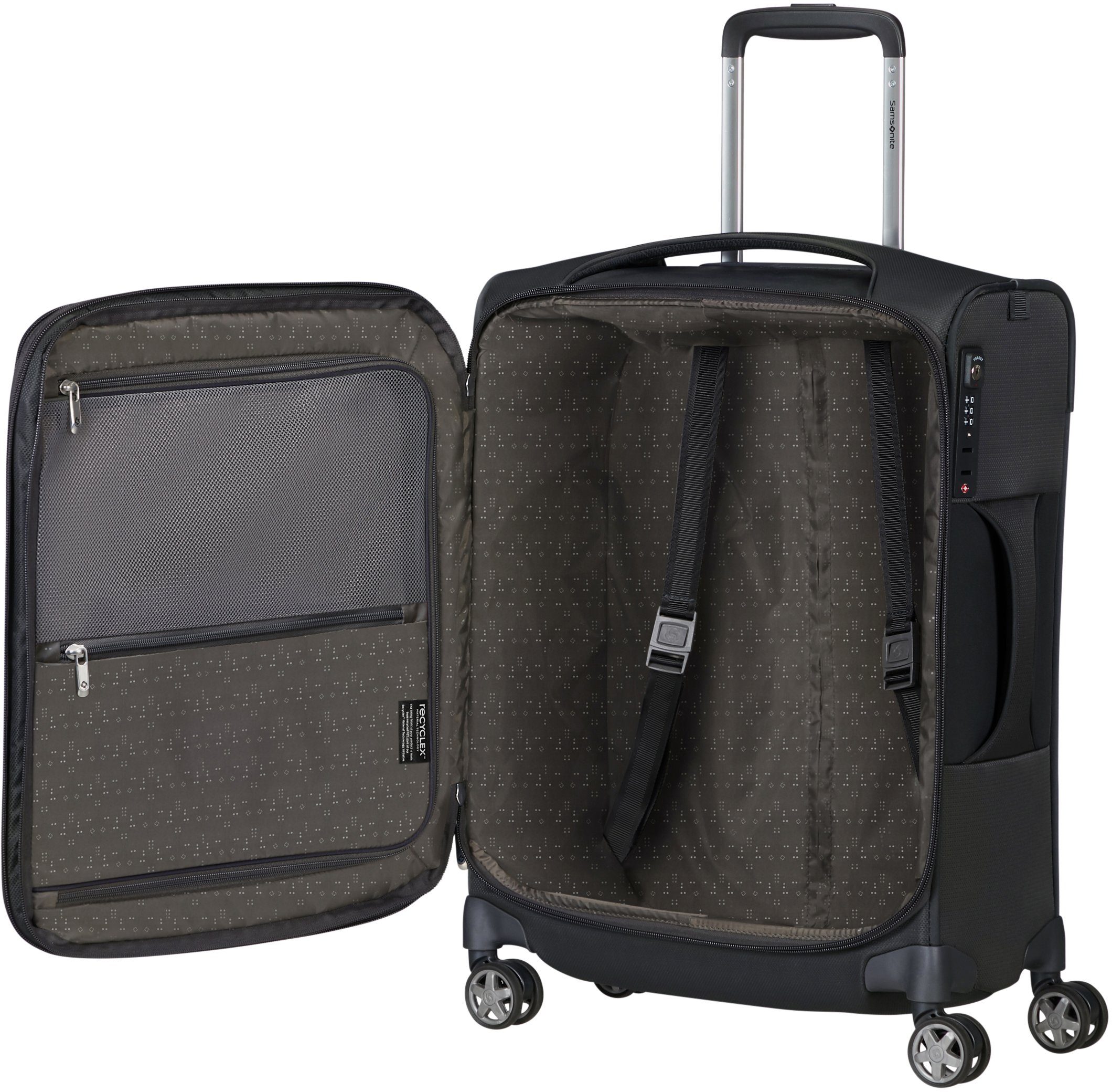 Samsonite Zachte bagage trolley D'LITE Harde koffer reiskoffer TSA-cijferslot in klassiek ontwerp