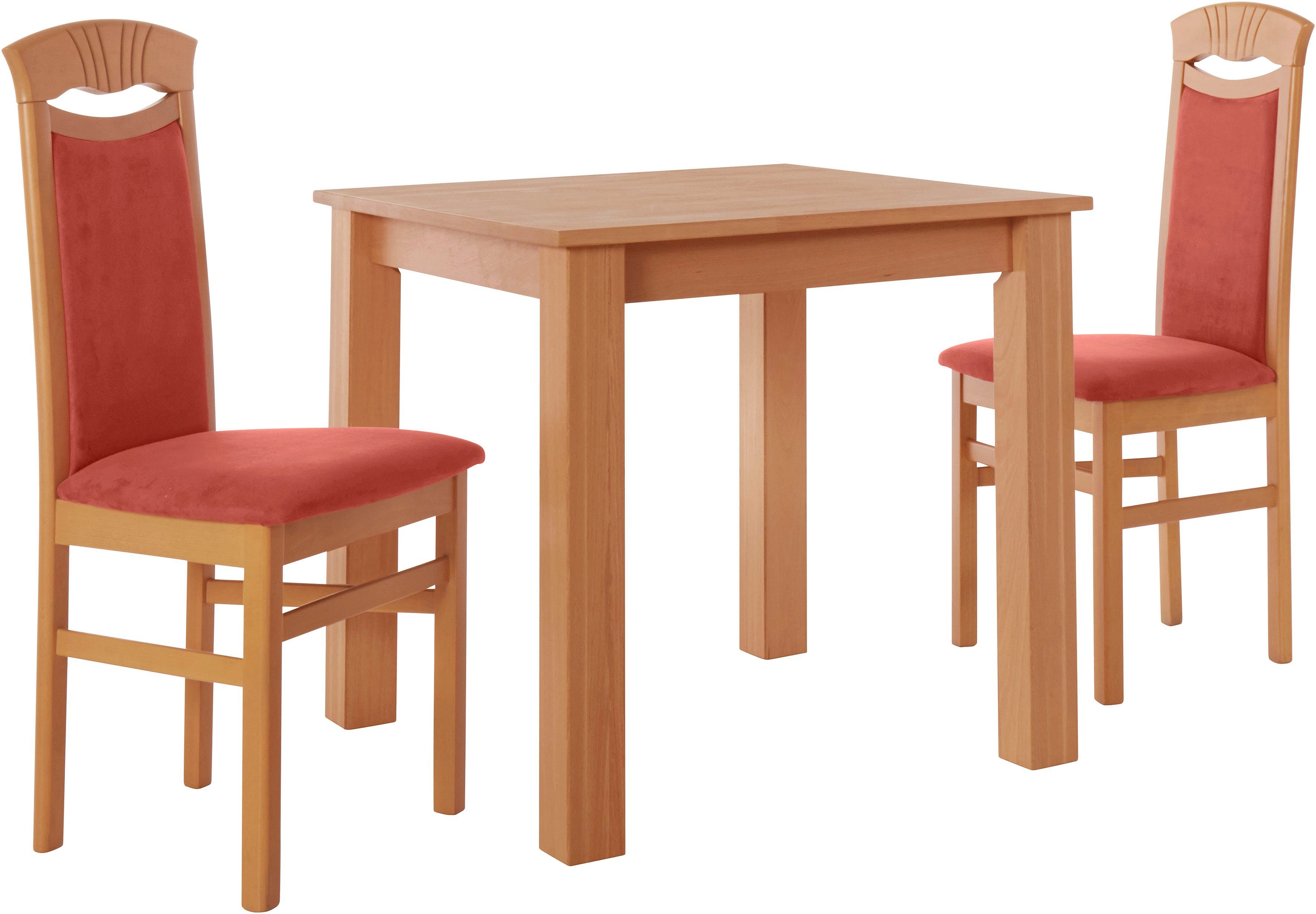 Home affaire Eethoek Luisa + Franz set Massief beukenhout (set, 3-delig) eethoeken oranje