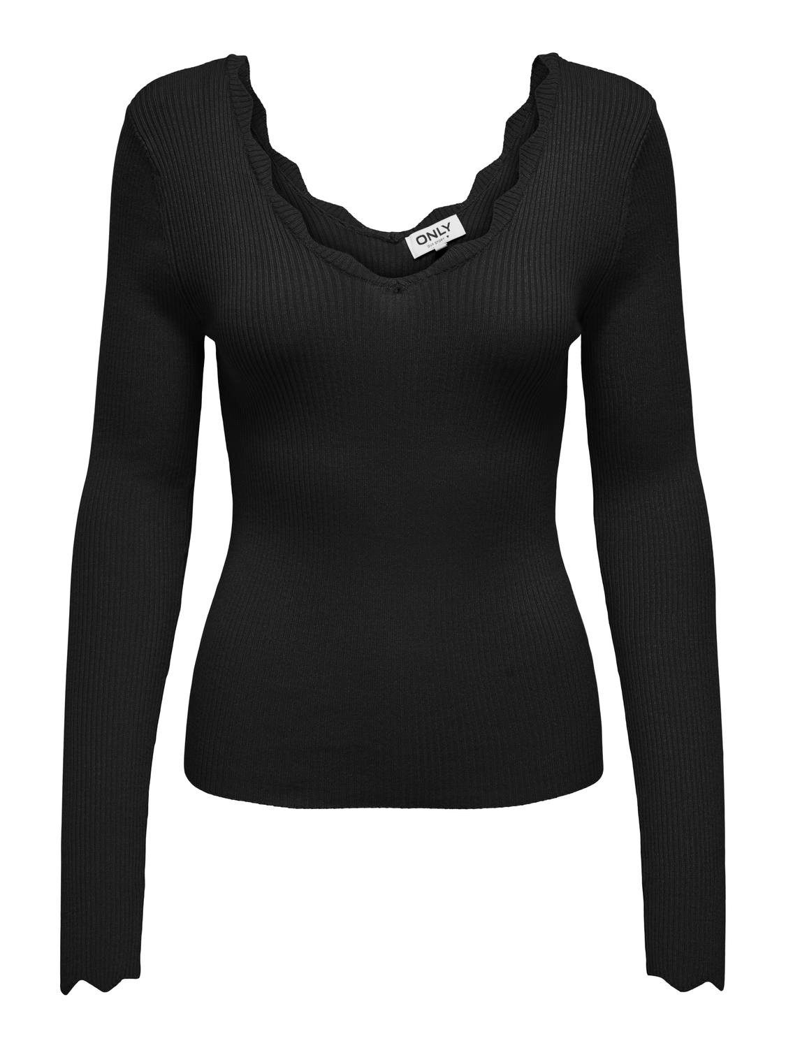 Only Trui met V-hals ONLJULIE LIFE LS RIB V-NECK CC KNT